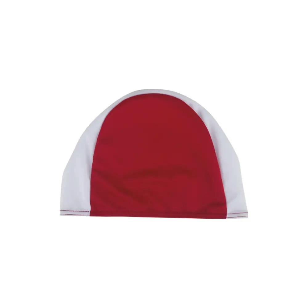 Fashy Red/White Adult Polyester Fabric Swim Cap