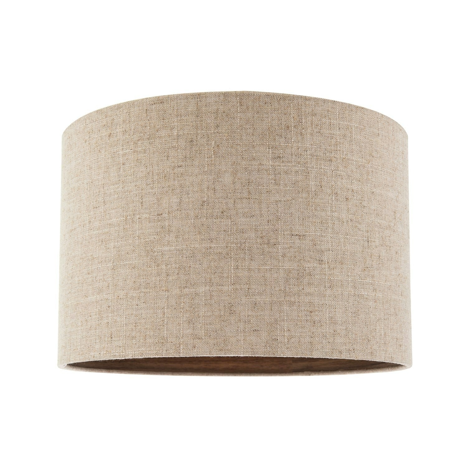 Happy Homewares Light Vintage Natural Linen Lamp Shade In Oatmeal With Wood Effect Inner