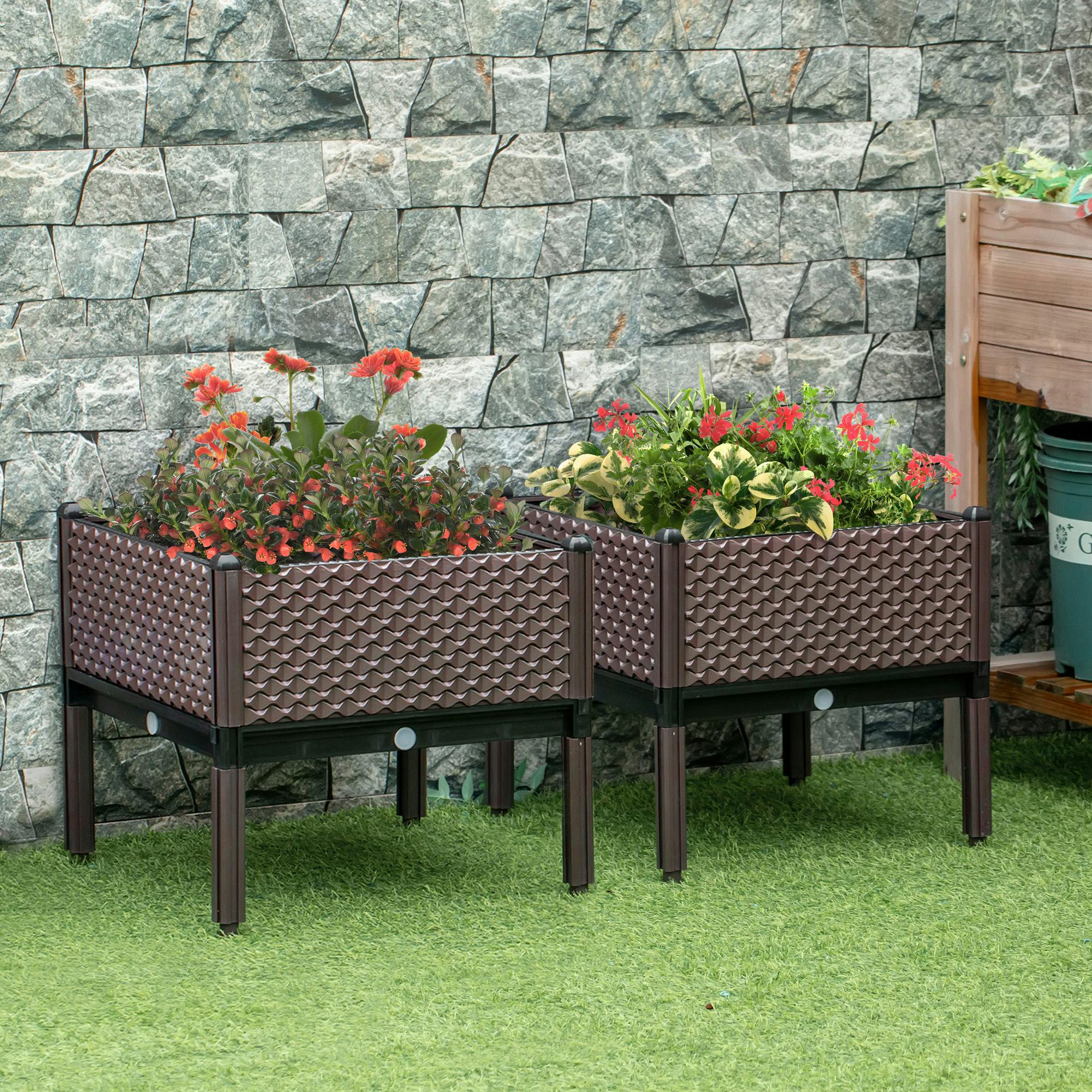 B&Q - 2 Raised Indoor Outdoor Garden Bed Elevated Planters Flowers Vegetables - Image 4