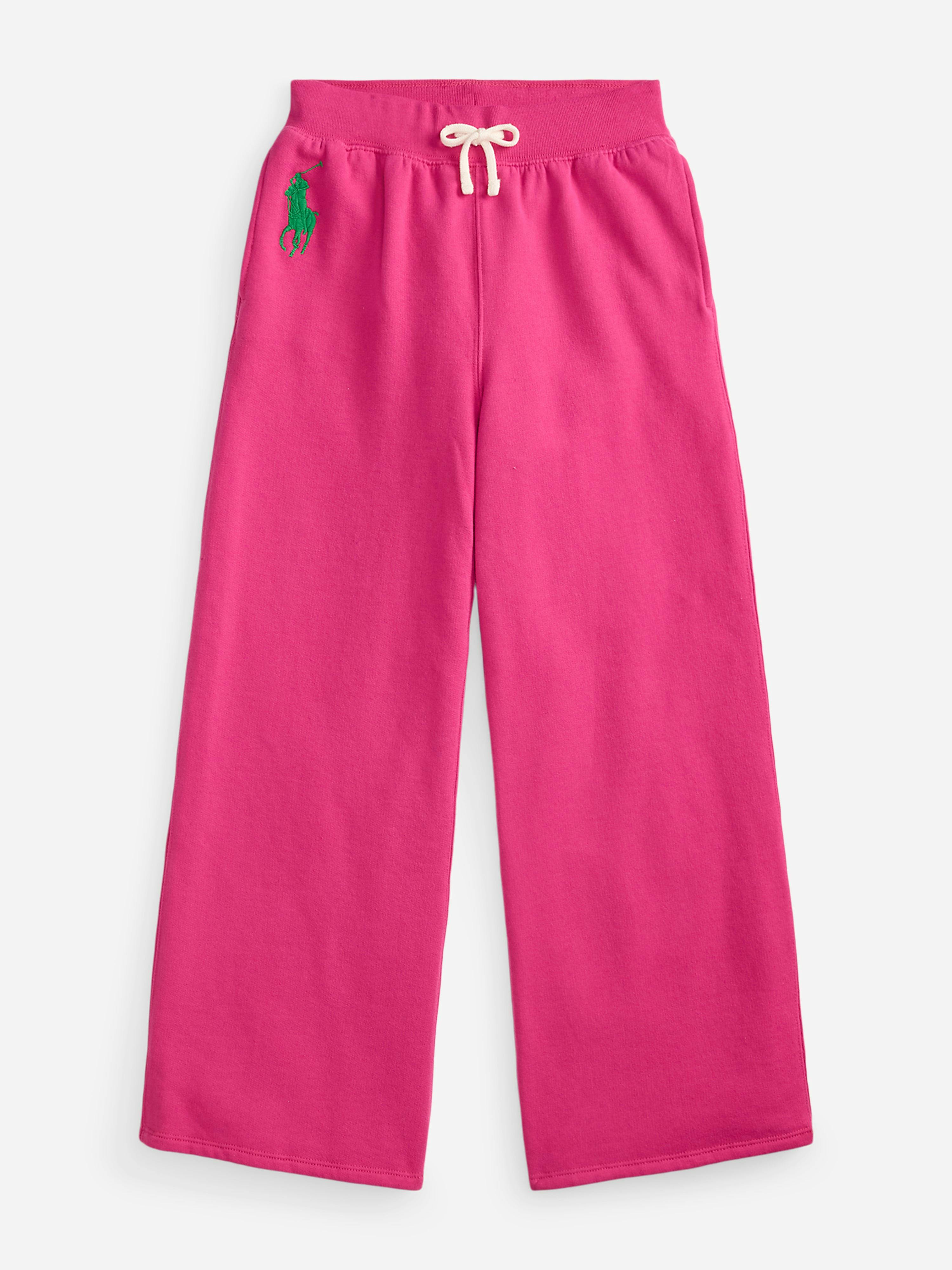 Ralph Lauren Kids Girls Pink Ralph Lauren Logo Joggers In - 16 Yrs (Xl)