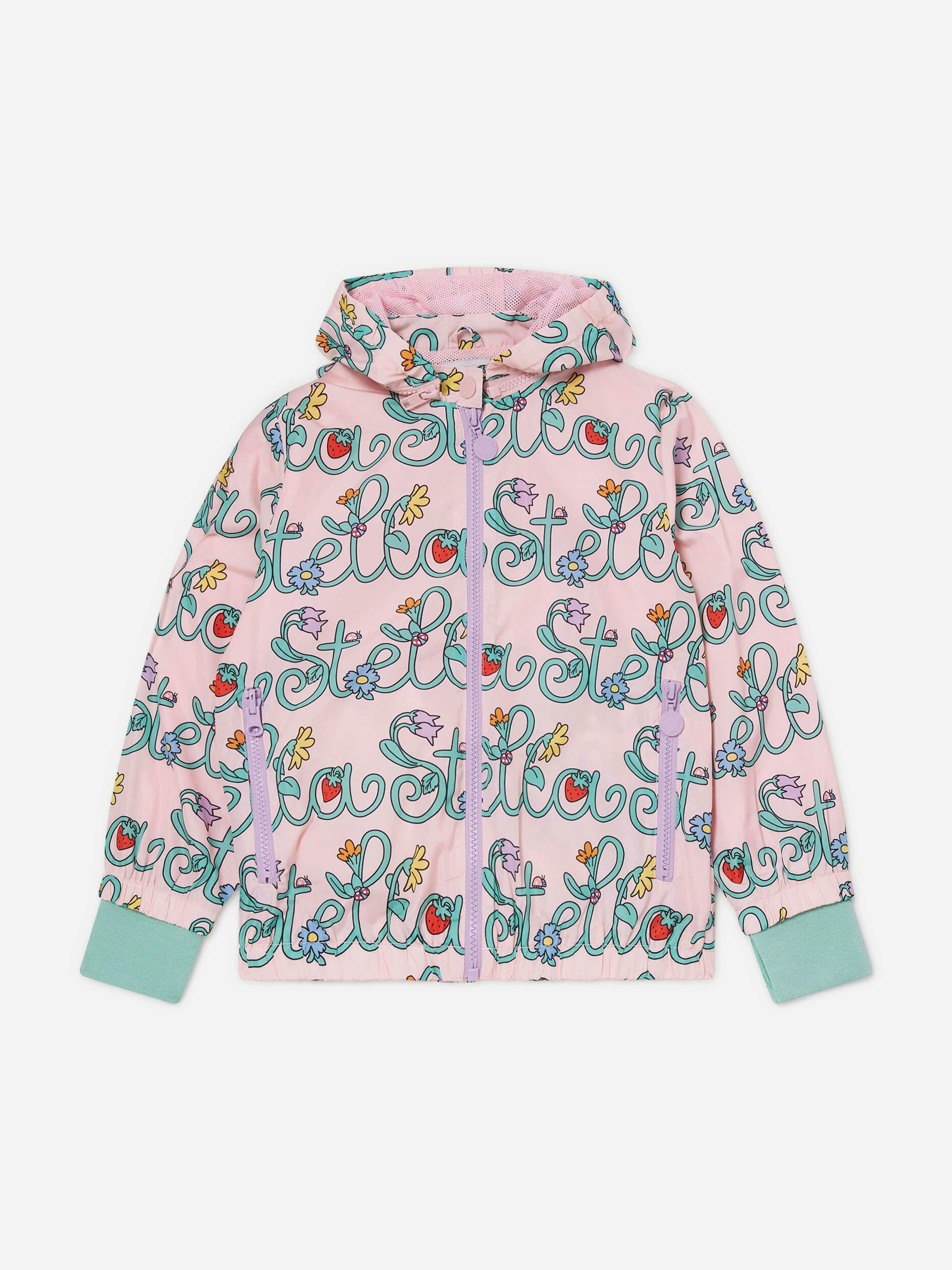 Stella Mccartney Kids Girls Pink Stella Mccartney Flower Logo Hooded Jacket In - 8 Yrs