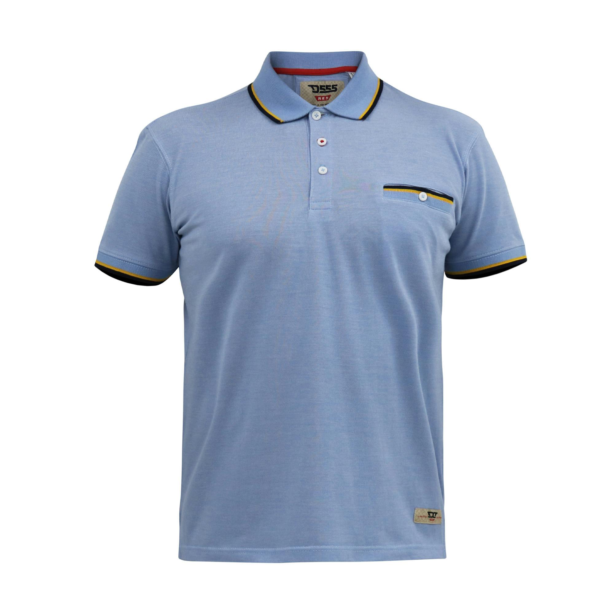 Duke Men's Blue D555 Talbot Pique Jacquard Kingsize Polo Shirt - 4XL - 60% Cotton/40% Polyester