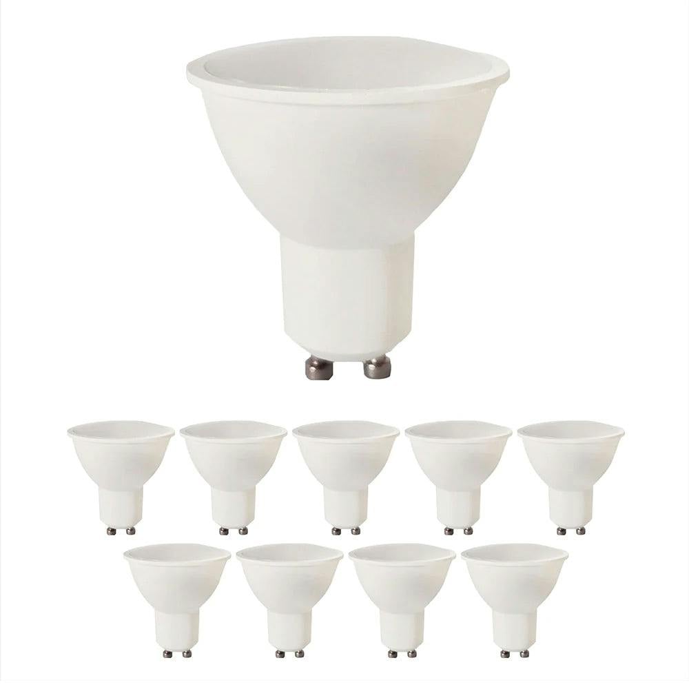 Ener-J Light Pack Of 10 Units, Dimmable Gu10 Led Bulbs, 7W (50/60W Halogen Replacement), 120° Wide Beam, 500Lm Recessed Ing Bulbs - 3000K