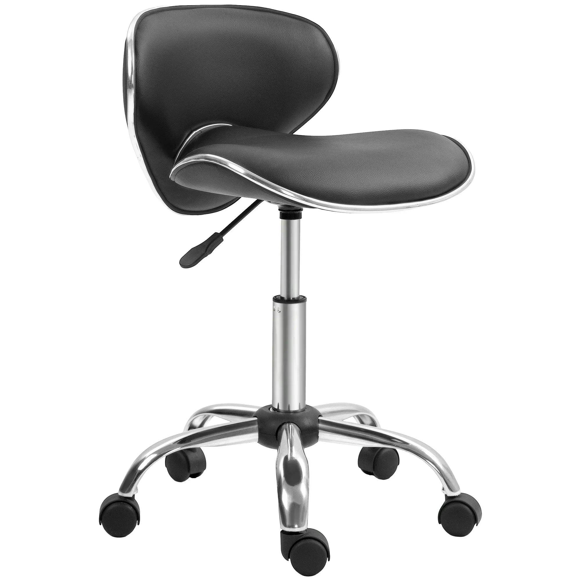 Bobobiy Black Adjustable Rolling Swivel Beauty Salon Chair, Stool For Spa,