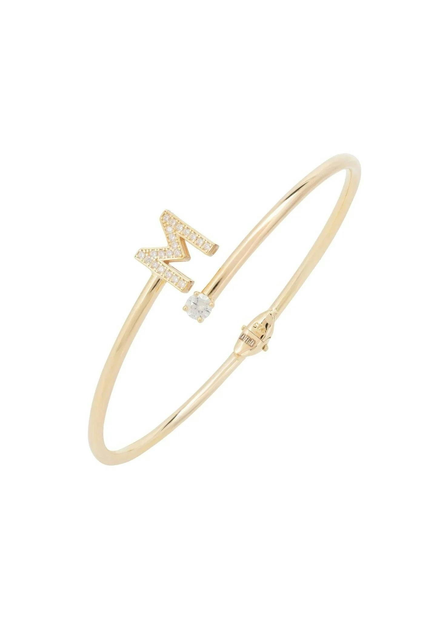 Latelita Gold Initial Bangle M