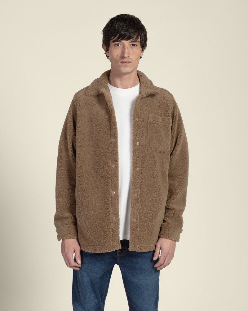 Larsson & Co Teddy Fleece Jacket - L - Camel