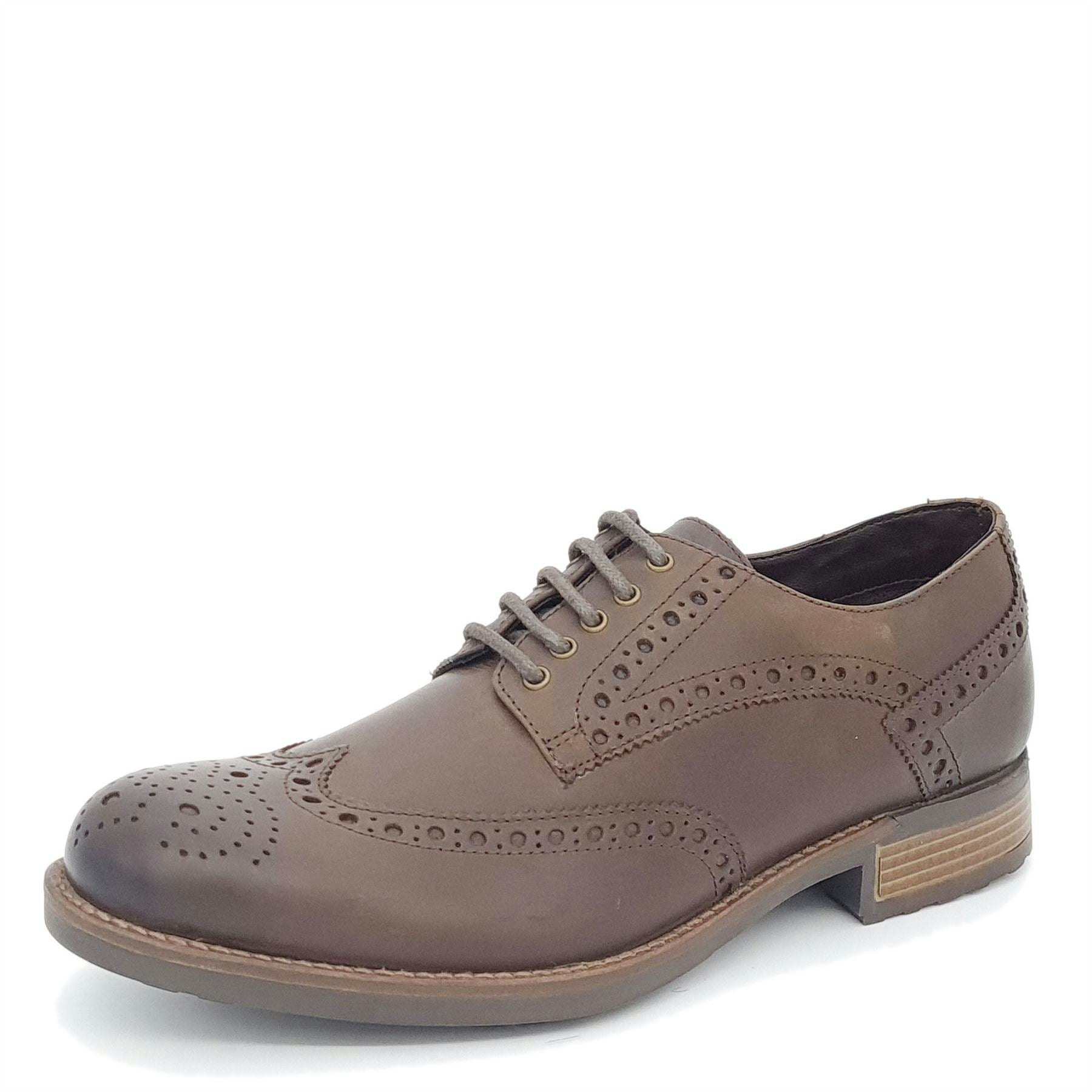 Hx London Men's Brown Wandsworth Brogue Shoes - 9 Uk