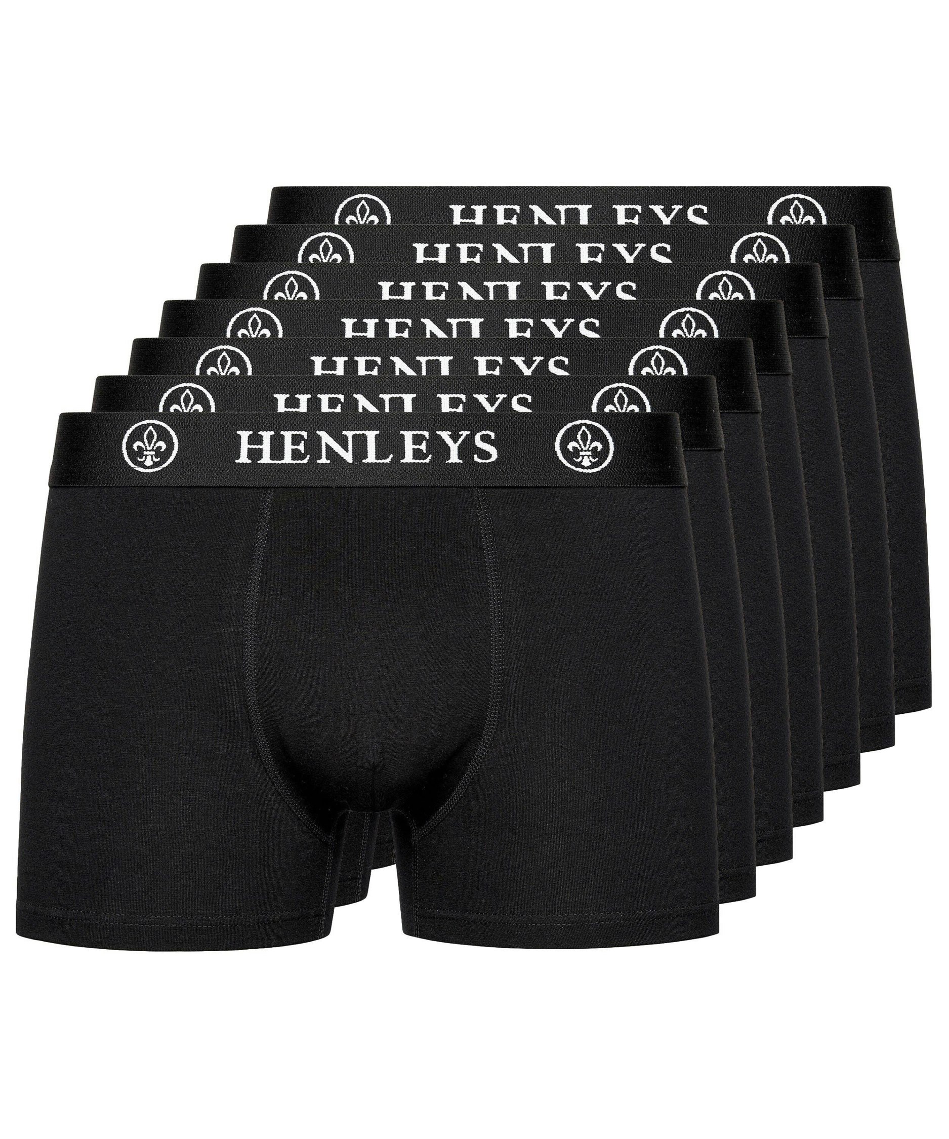 Henleys Men's Black Mcblacken Boxers 7Pk - Xxl