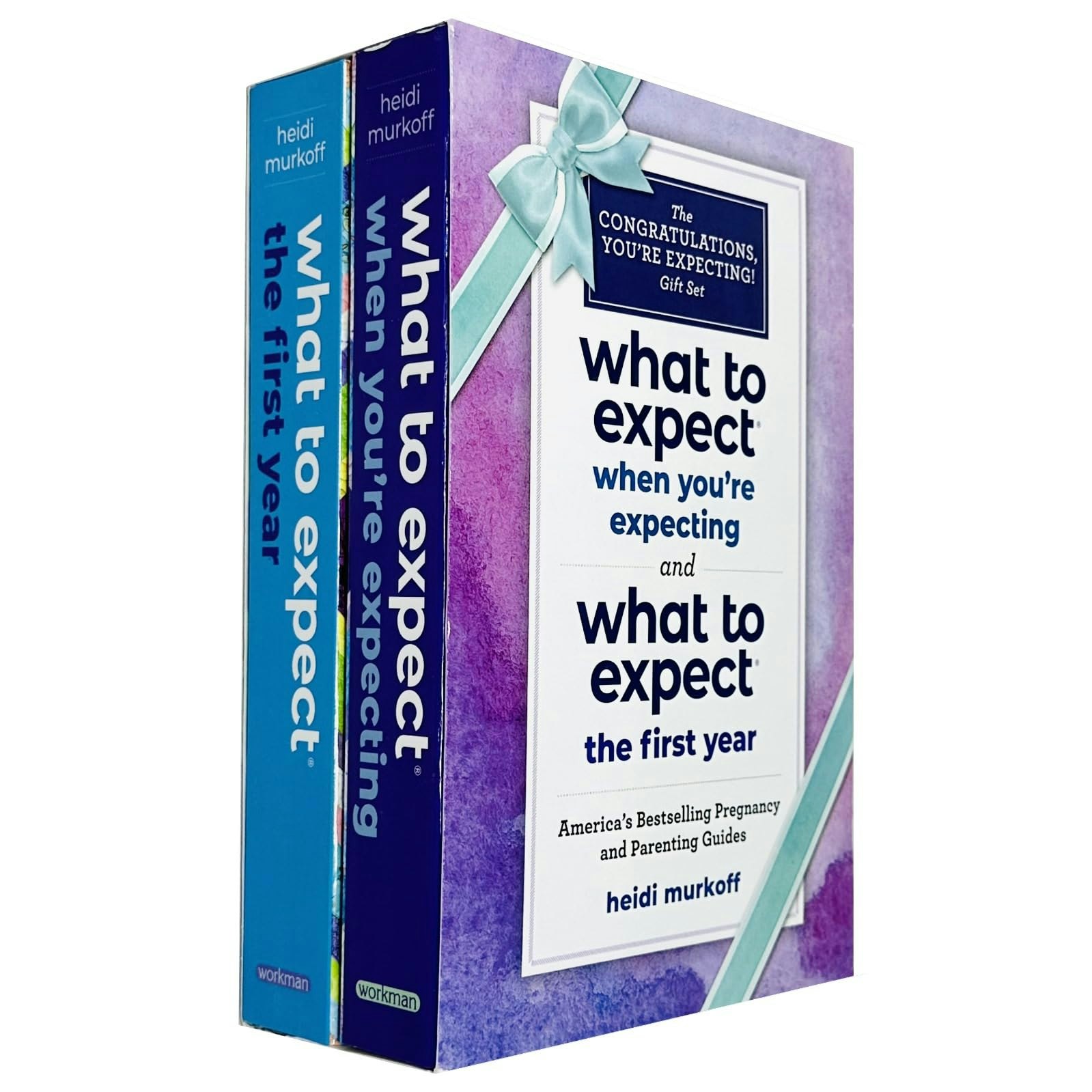 Workman The Congratulations, You're Expecting! 2 Books Collection Gift Set (What To Expect When You're Expecting And What To Expect The First Year)