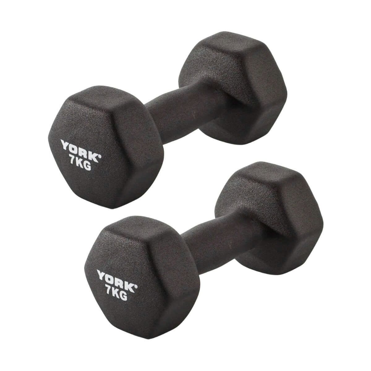 York Neoprene Hex Dumbbells 2 X 7Kg