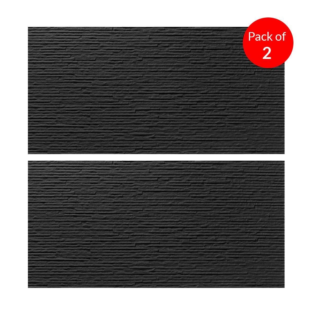 Rackhams Textured Midnight Ridge Stone Sheet Size:1200 X 600 X 4 Mm (Pack Of 2)