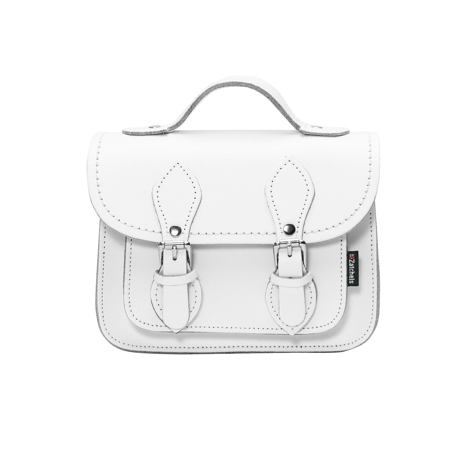 Zatchels White Handmade Leather Micro Satchel - Small