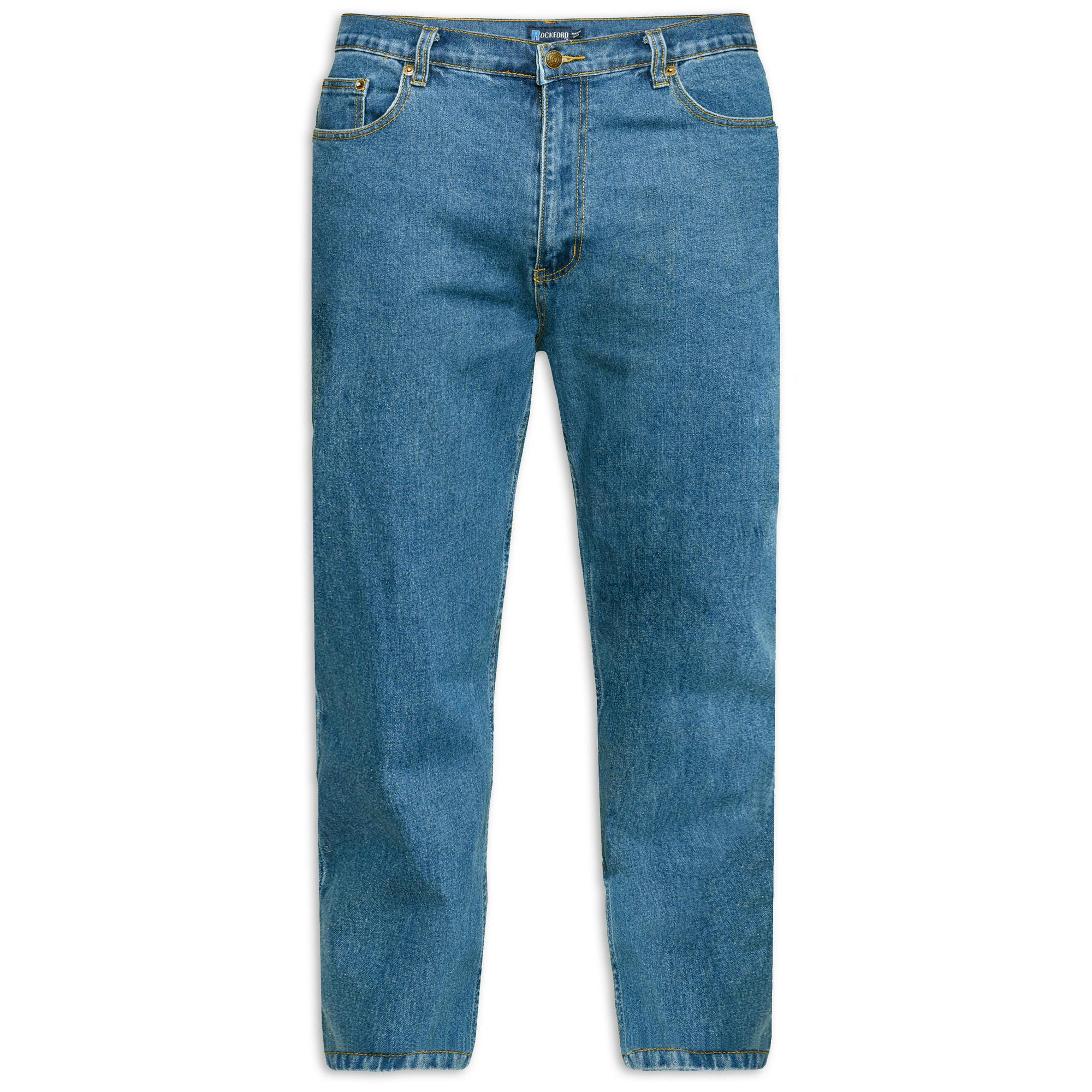 Duke Men's D555 Rockford Carlos Stretch Jeans - Stonewash - Stonewash - 58R - 65% Cotton/32% Polyester/3% Elastane