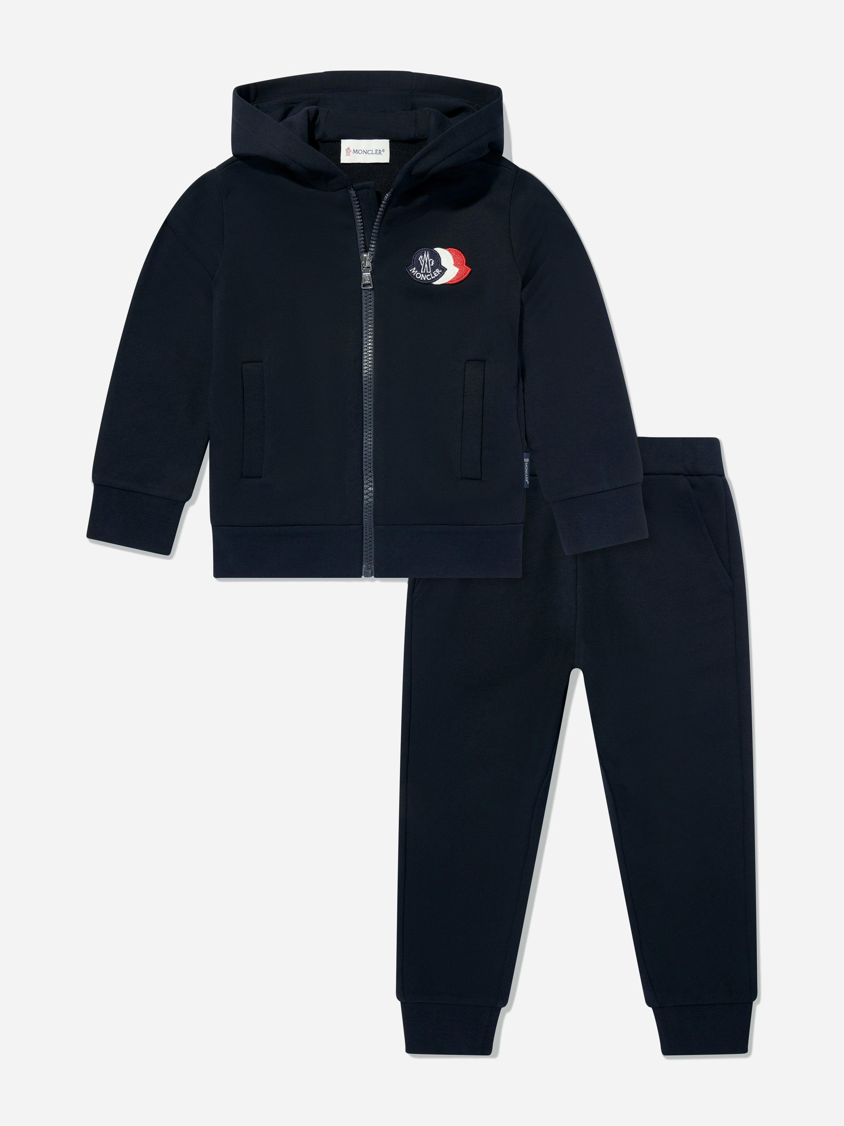 Moncler Enfant Boys Cotton Logo Tracksuit In Navy - Navy - 14 Yrs