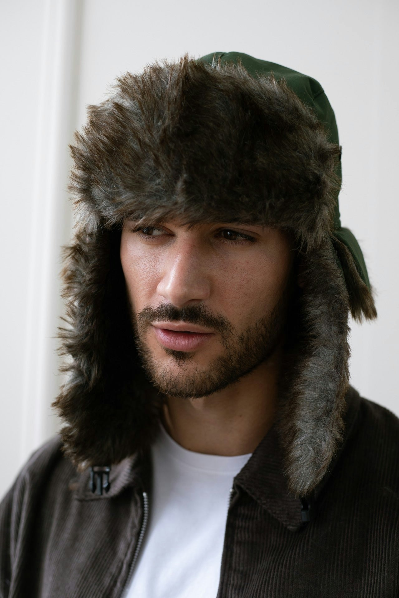 Svnx Green Tapper Hat With Faux Fur Lining - One Size - Khaki