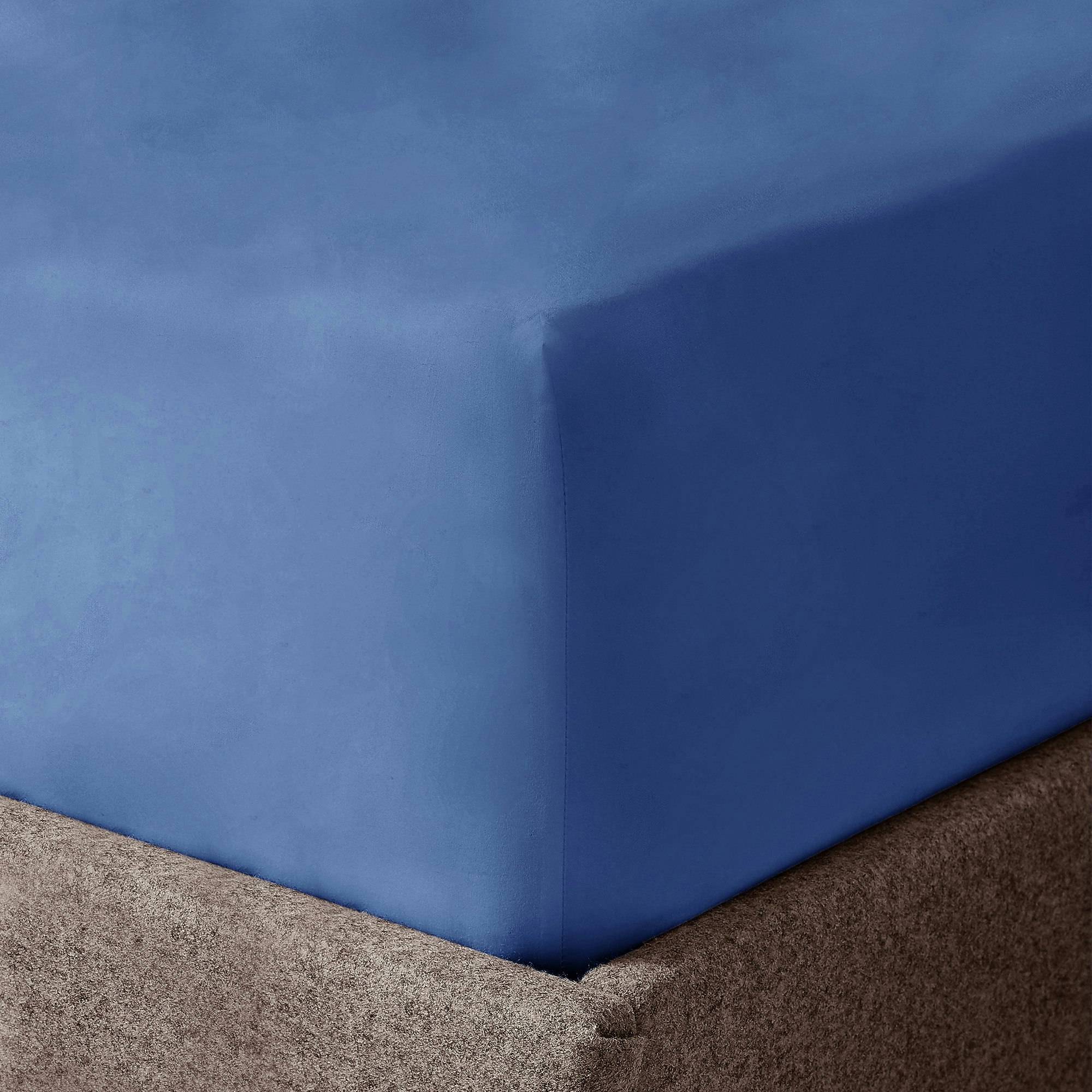 Rackhams Blue Microfibre Easy Care Fitted Sheet - King