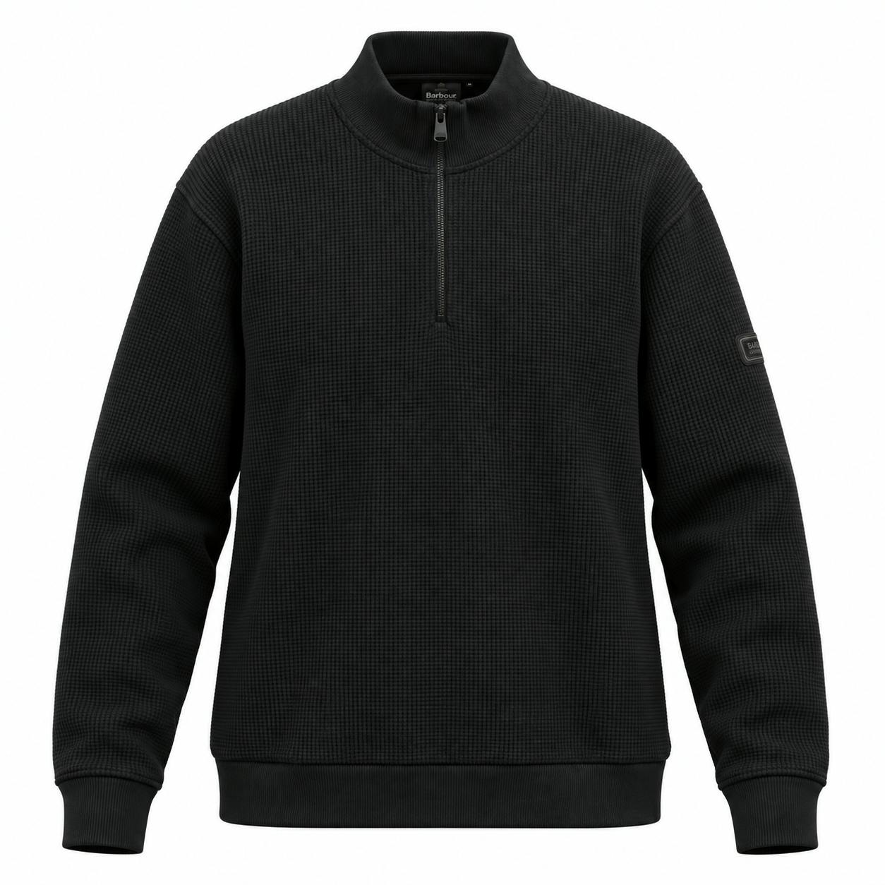 Barbour International Curve 1/4 Zip Sweat, Black, Size M, Men - Image 2
