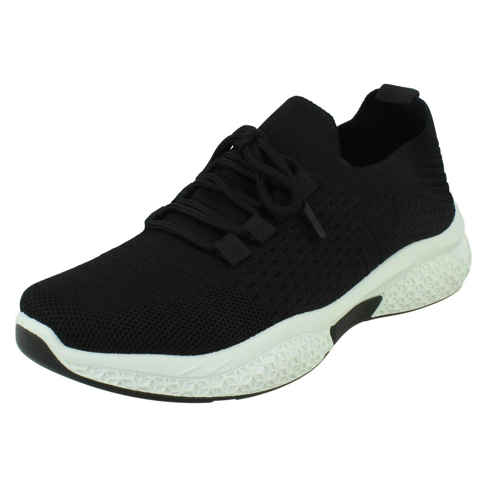 Spot On Women's Black Lace Up Trainers F7200 - Uk 7