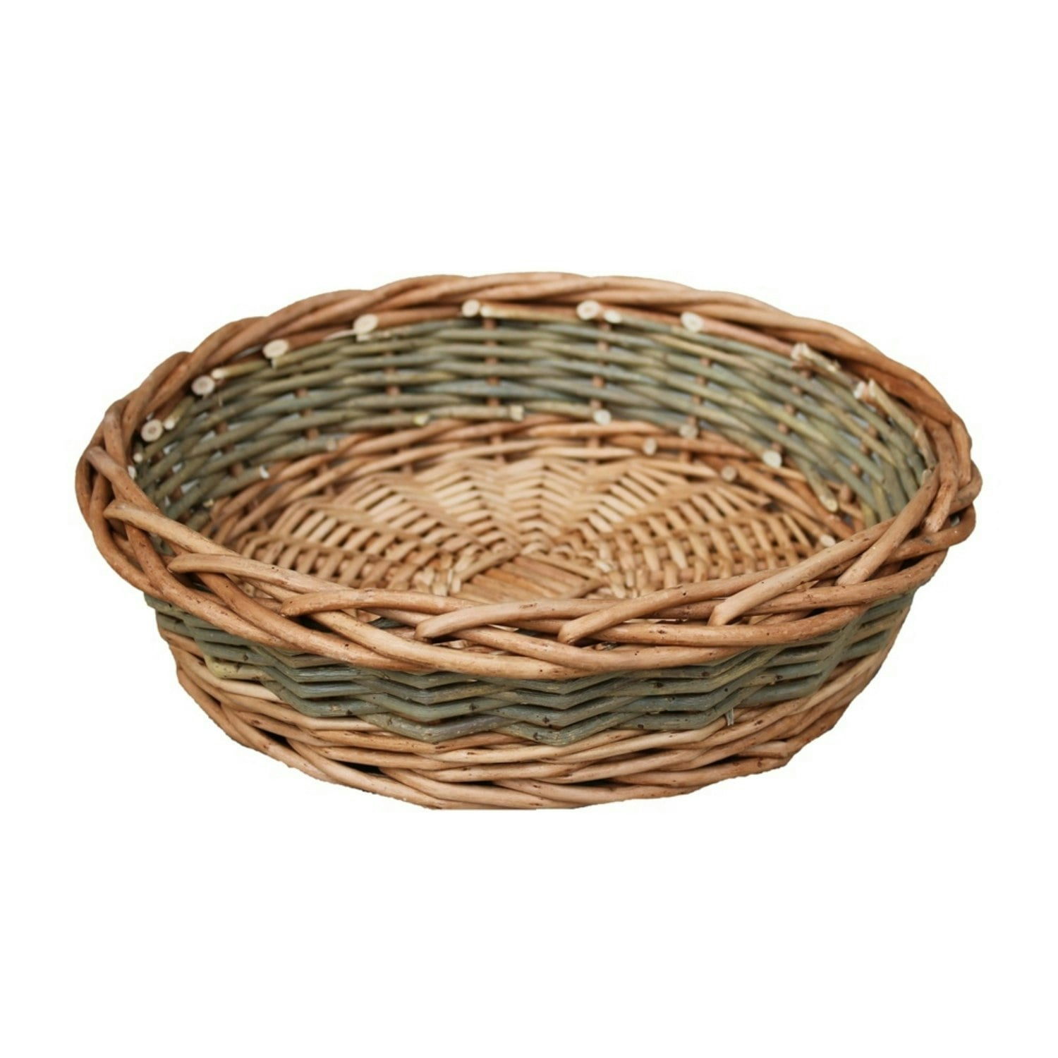 Red Hamper Unpeeled Willow Round Wicker Tray - Medium
