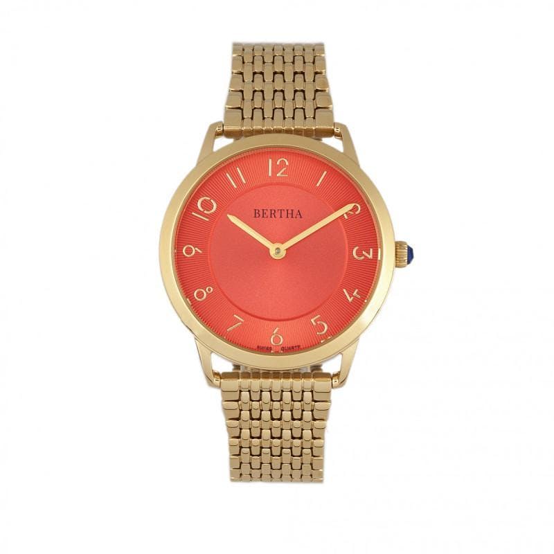 Bertha Women's Gold/Red Abby Swiss Watch