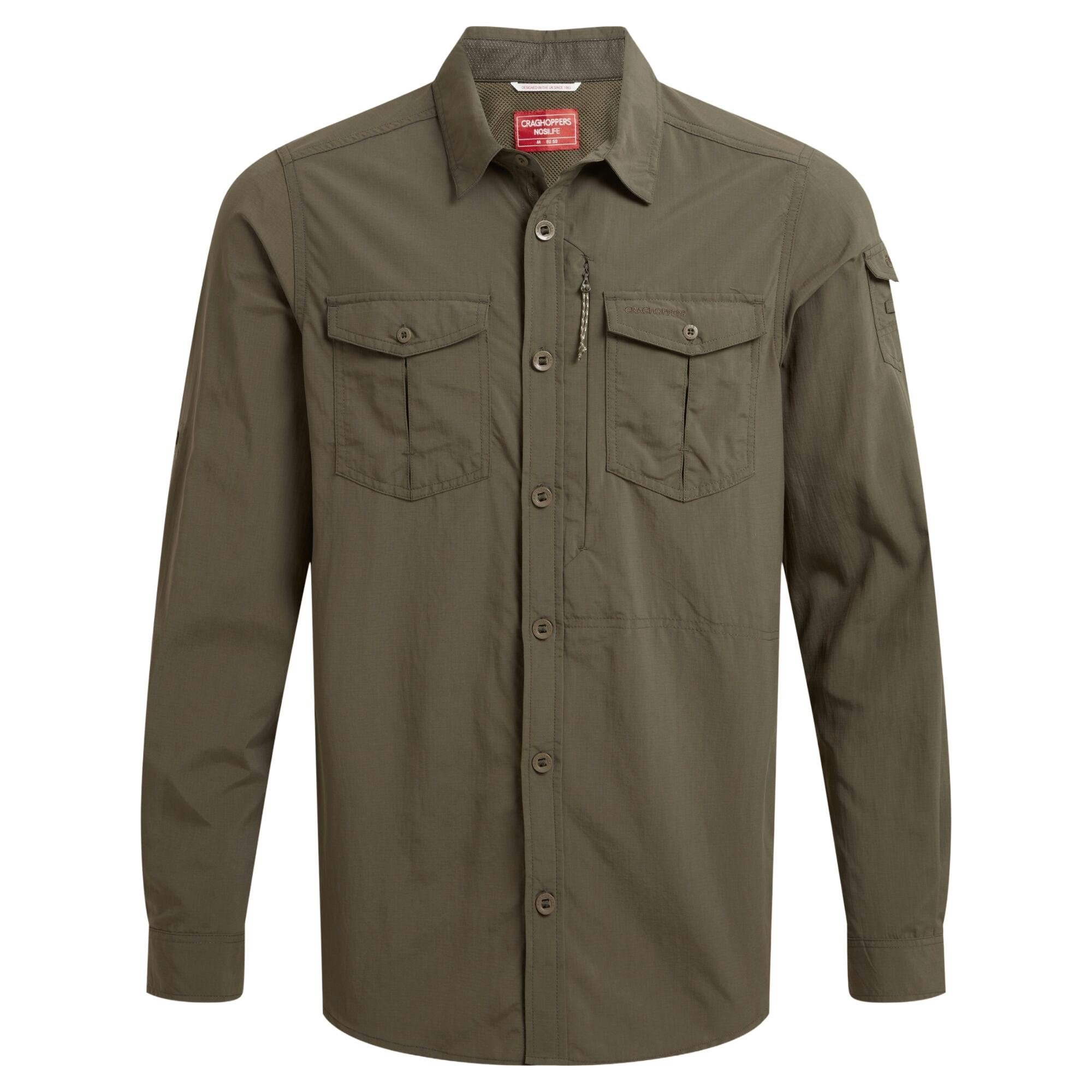 Craghoppers Men's Green Adventure Iii Nosilife Long-Sleeved Shirt - Woodland - M - Woodland - 100% Recycled Polyamide