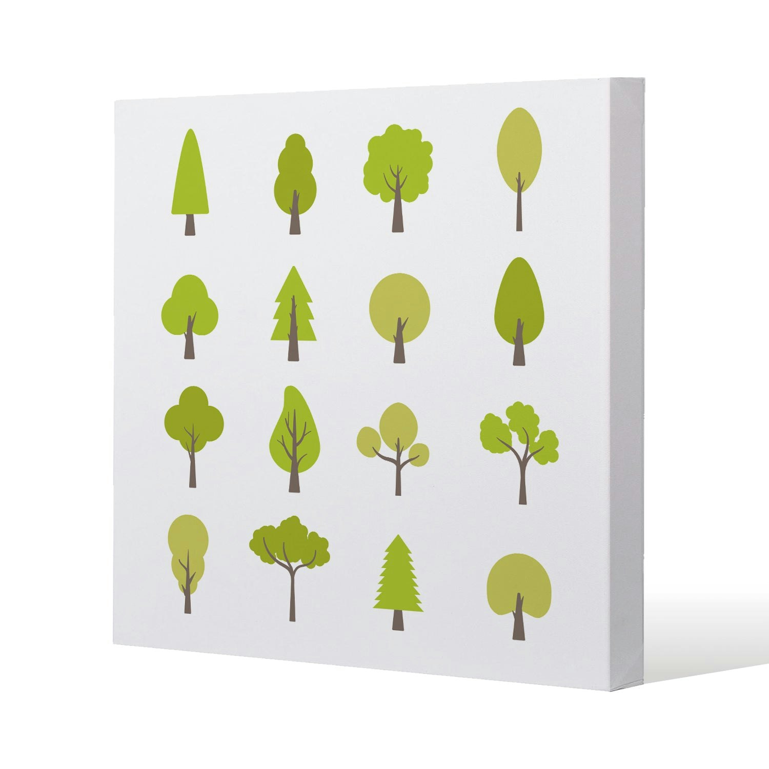 Rackhams Tree Illustrations (Canvas Print) - 77 X 77 X 4Cm