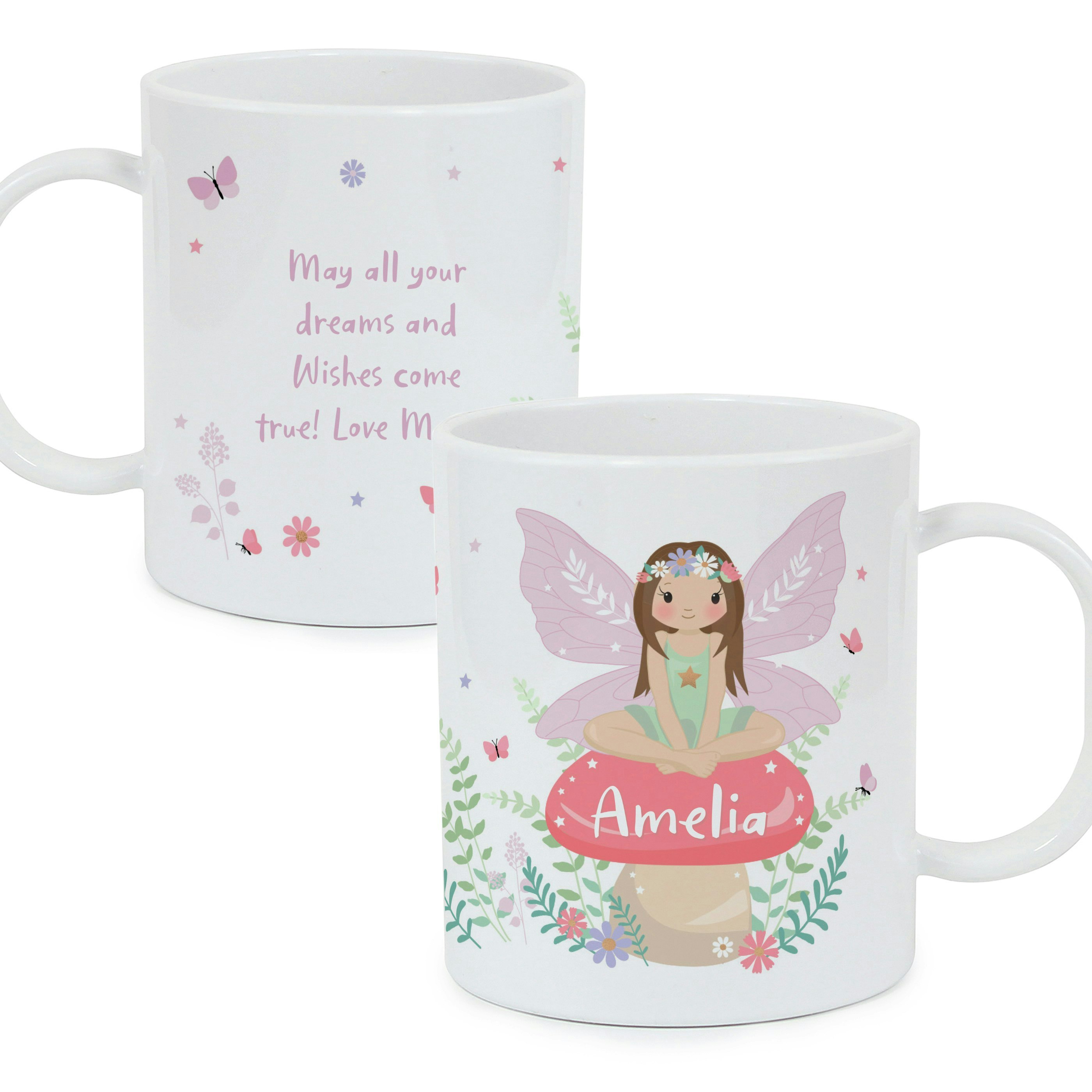 Rackhams Personalised Toadstool Fairy Plastic Mug