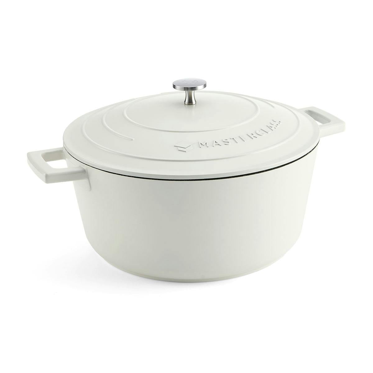 Rackhams Cream Cast Aluminium Casserole Dish, 5L - Aluminium - Casserole Dish