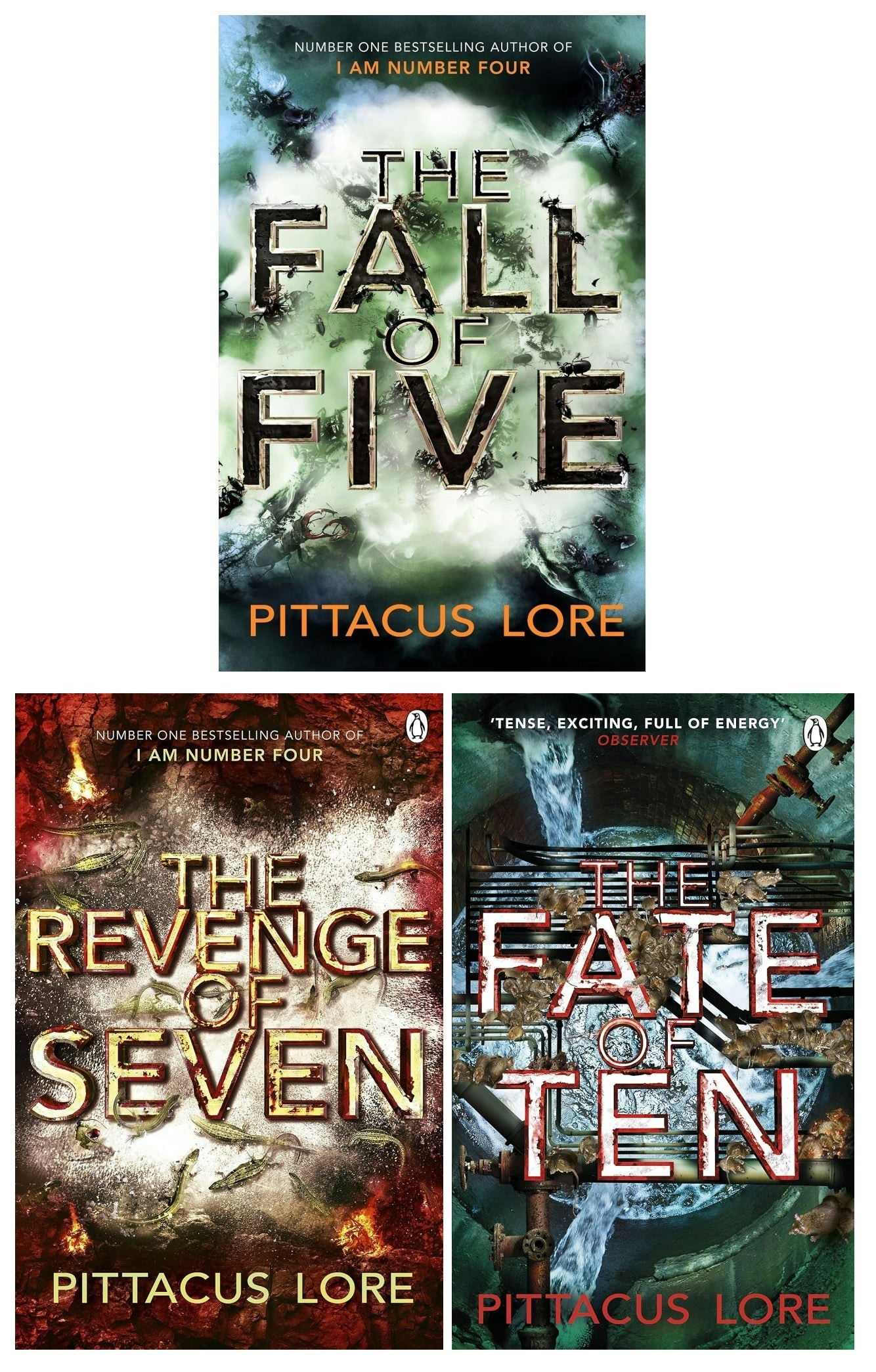 Penguin Pittacus Lore Collection Lorien Legacies Series 3 Books Set The Fall Of Five, The Revenge Of Seven, The Fate Of Ten