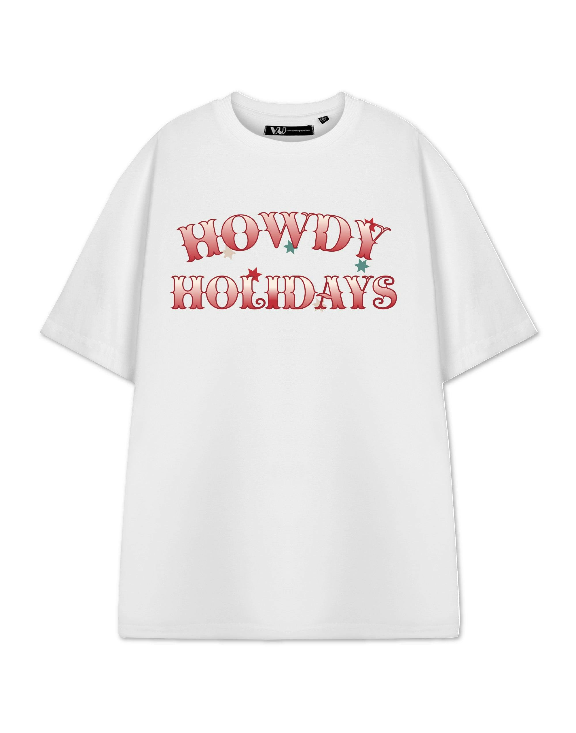 Vanilla Underground Unisex White Show Me The Merch Howdy Holidays Short Sleeved T-Shirt - Large