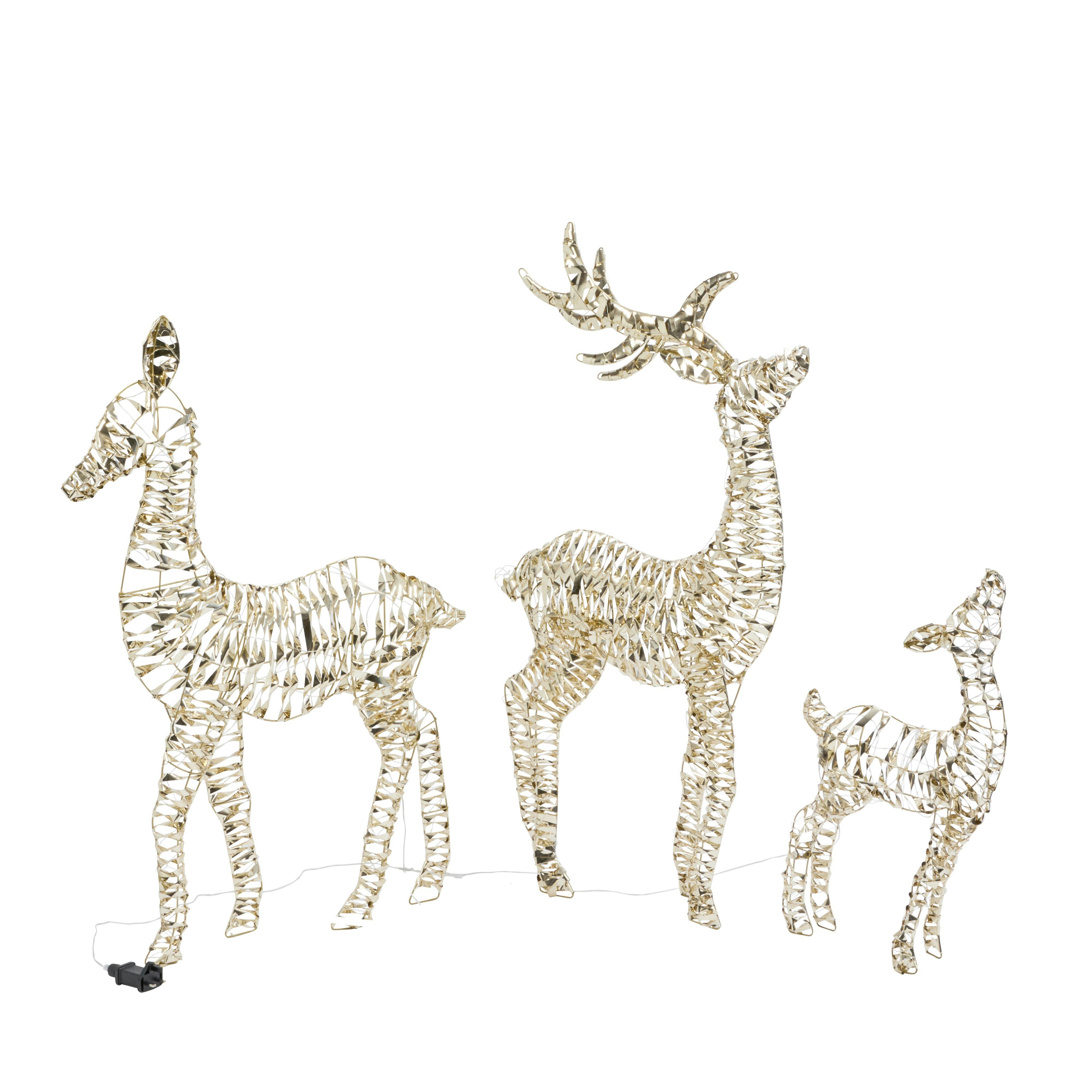 - Goldtwist Gold Led Reindeer Family Light Set Of 3 - Image 2