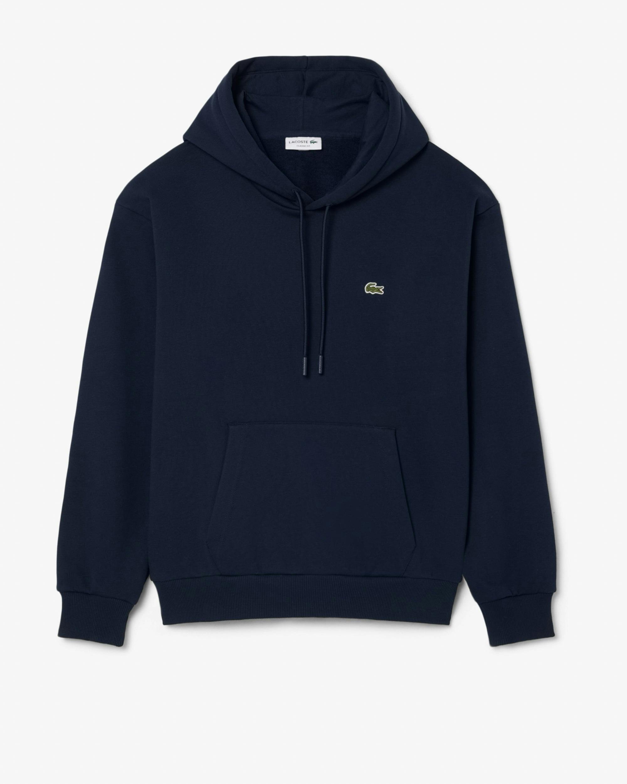 Lacoste Men's Green Fleece Classic Fit Hoodie - Navy 166 - Navy 166 - M