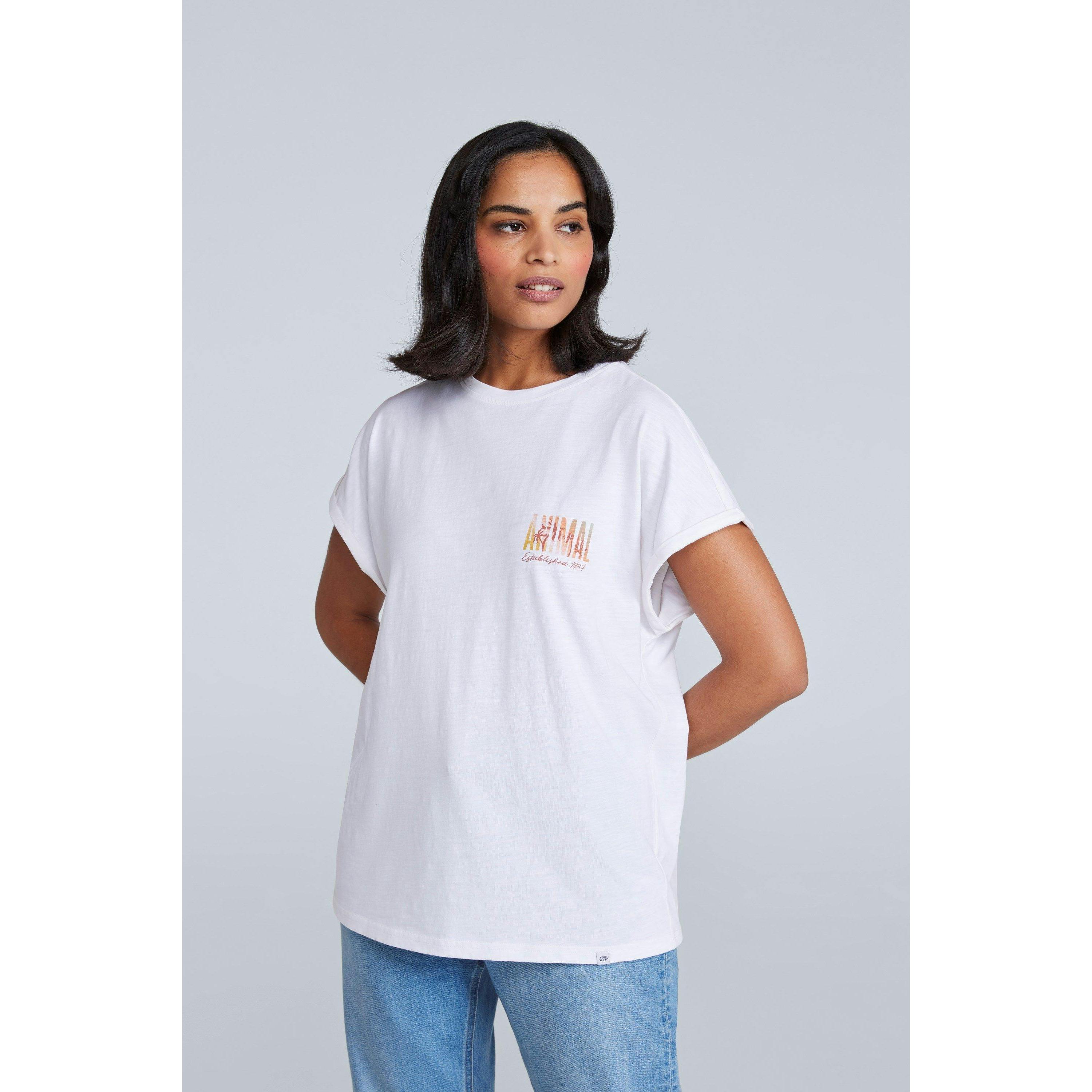 Animal Women's White Holly Logo Organic T-Shirt - Off - 6 Uk - Off - 100% Organic Cotton