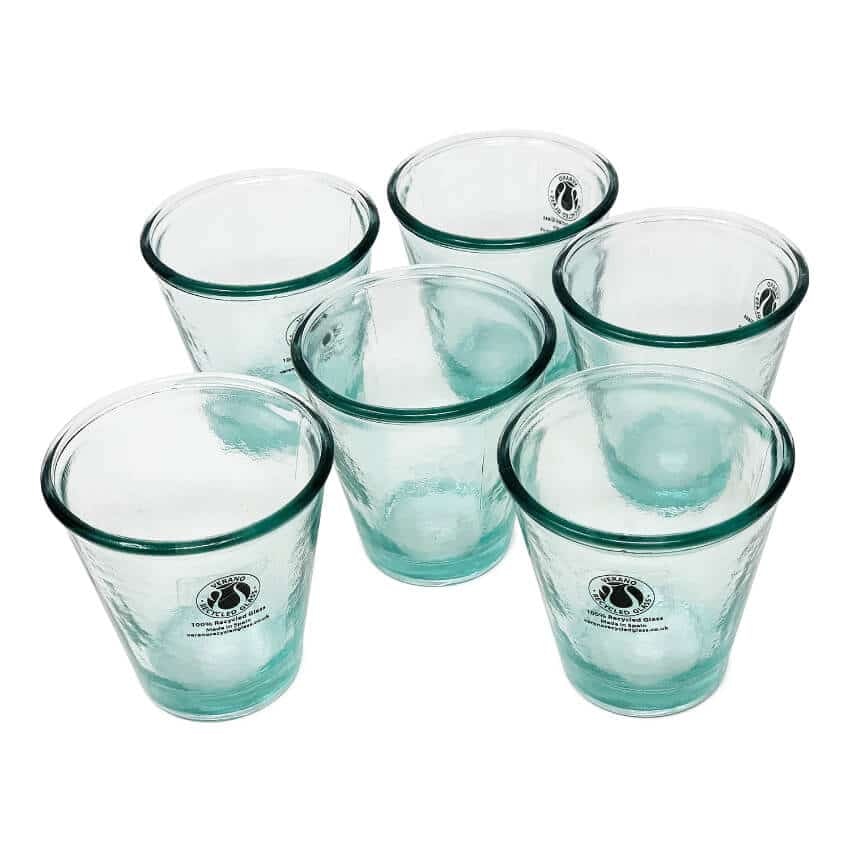 Verano Spanish Ceramics Classic Pitcher - Recycled Glass 6 Tumblers