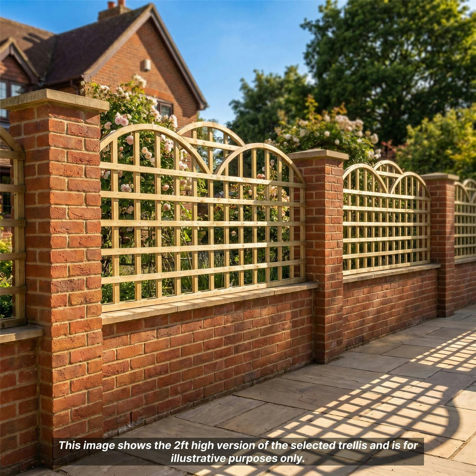 Premier Garden Supplies Pressure Treated (Tanalised) Fence Trellis Topper, 6Ft X 3Ft Standard Triple Dome Wooden Panel (4 Pack) | Decorative, Easy To Install, Pressure Treated, Create Privacy & Screening, For Climbing Plant Support, Fencing & Boundaries - Image 2