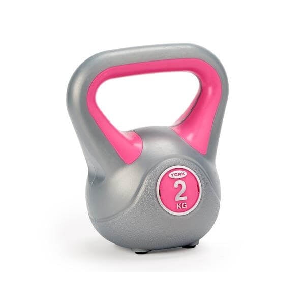 York Pink 2Kg Vinyl Kettlebell