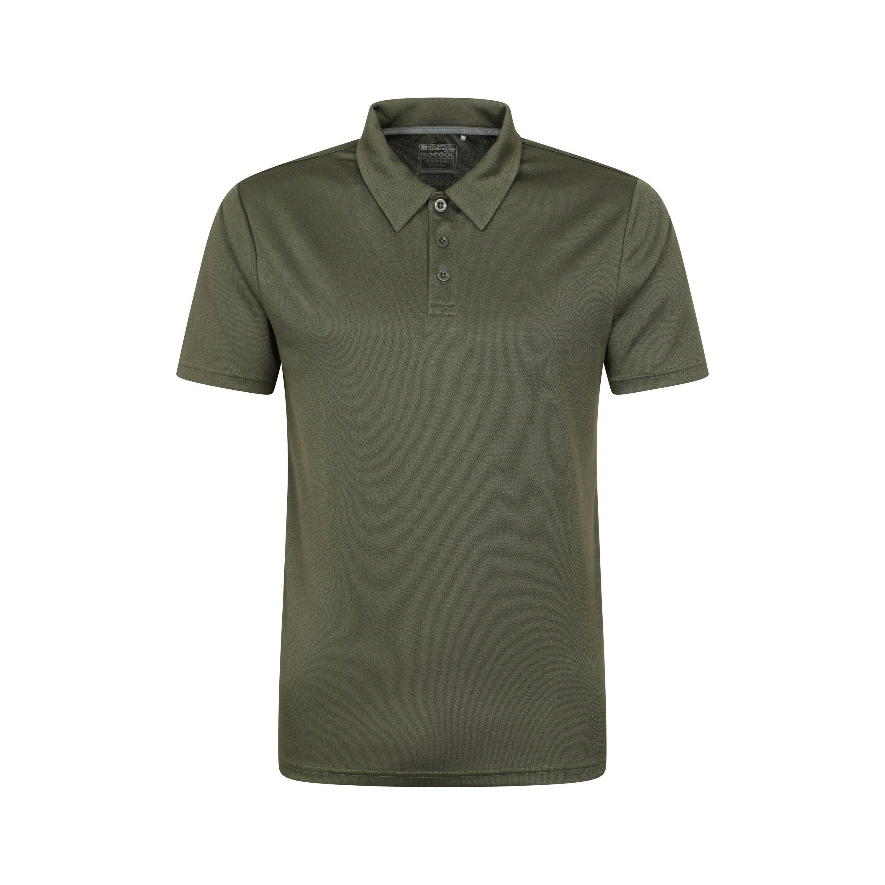 Mountain Warehouse Men's Dark Endurance Isocool Polo Shirt - Khaki - Khaki - L - 100% Polyester