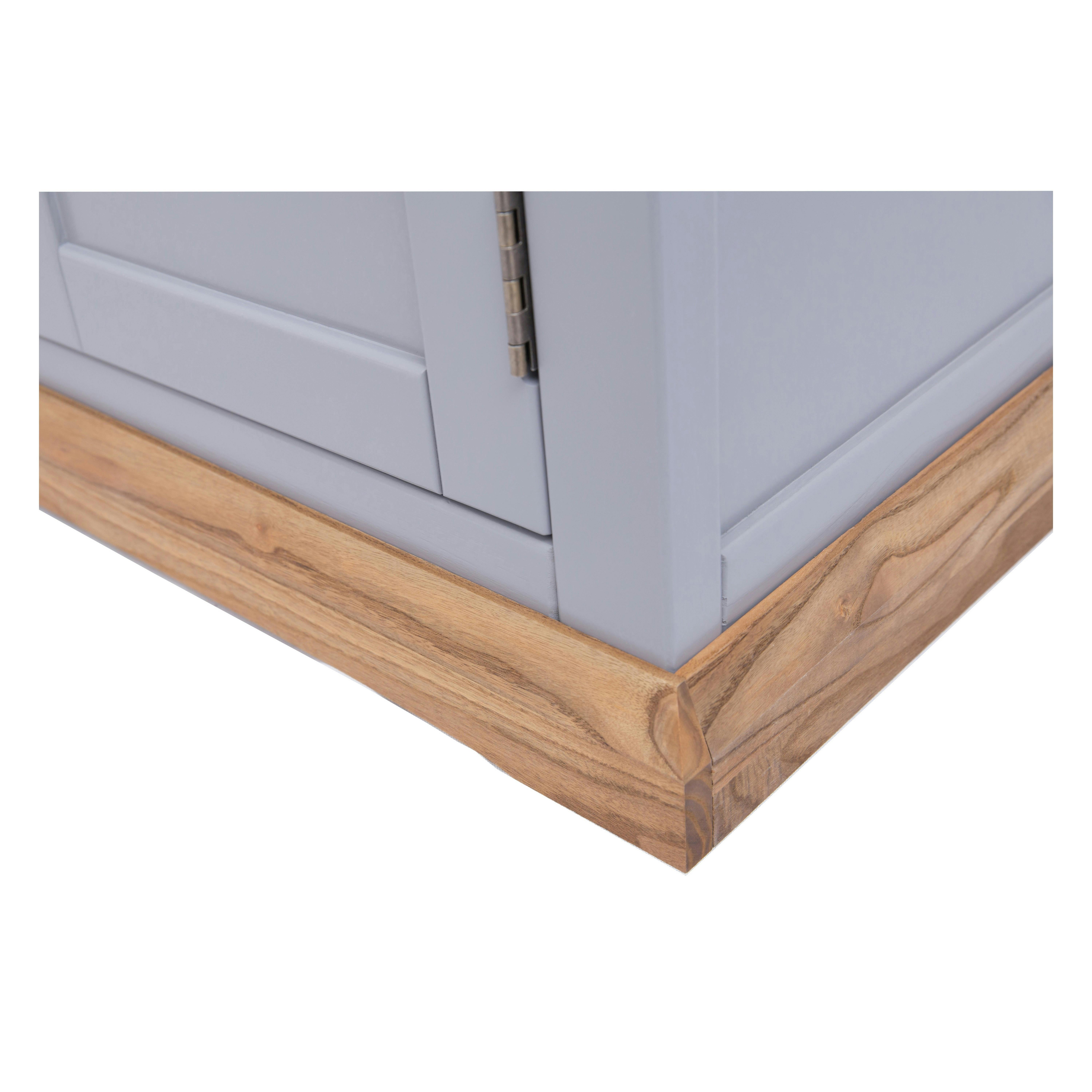 Cabinet Bits Grey Biccari 2 Drawer 2 Door Sideboard Chrome Knob