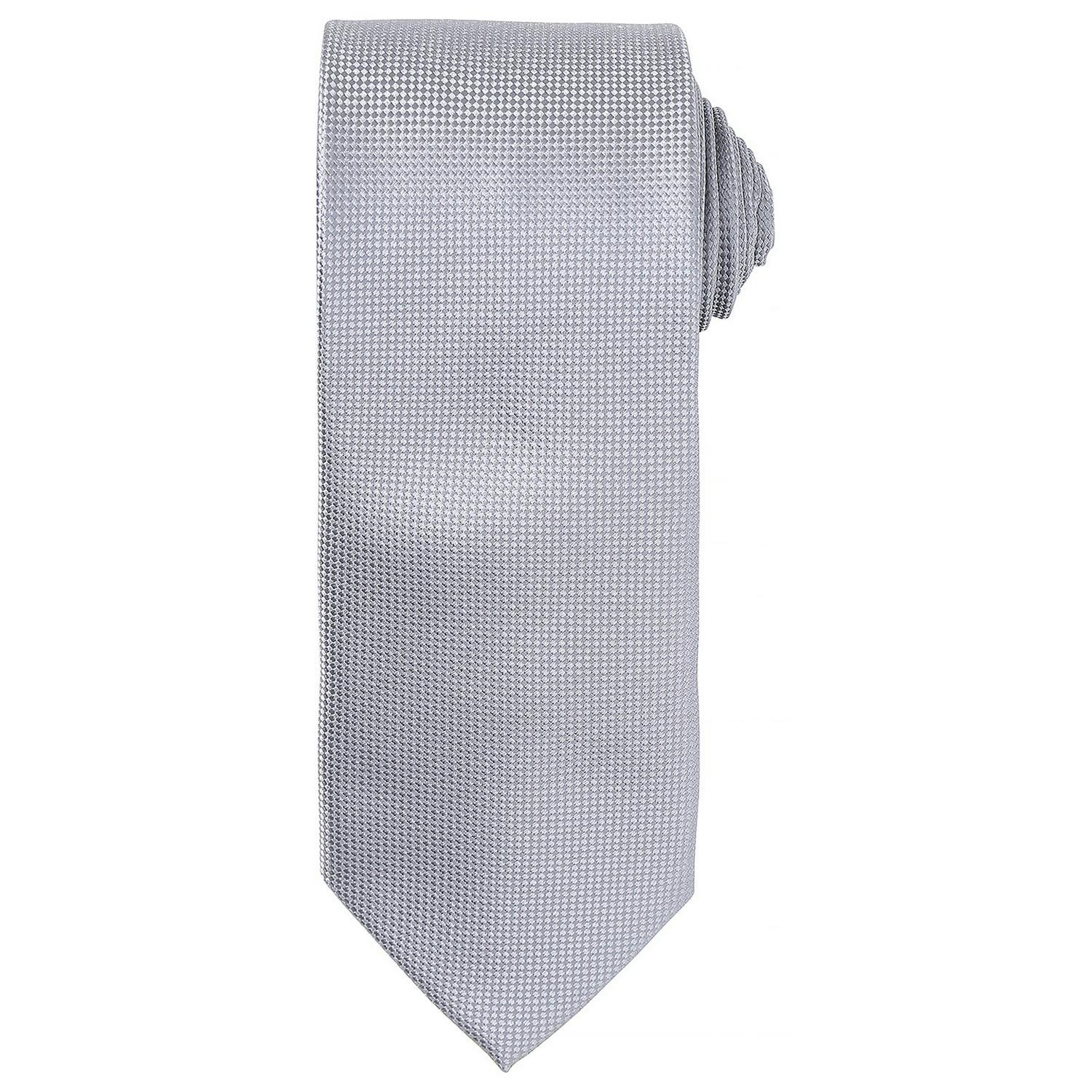 Premier (One Size, Silver) Unisex Adult Micro Waffle Tie - Image 3