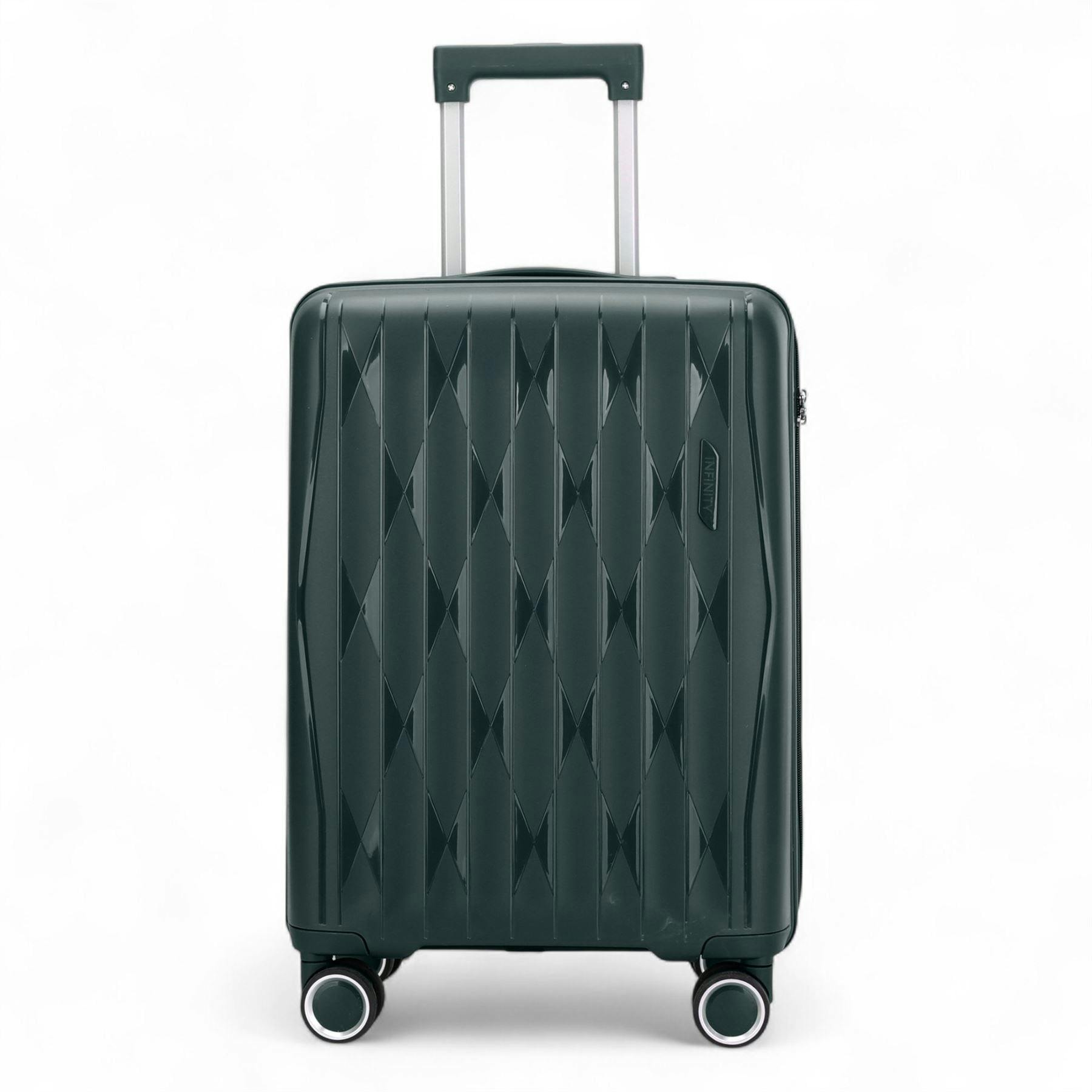 Infinity Luggage Green Hard Shell Suitcase Cabin Tsa Luggage Travel Set - Cabin