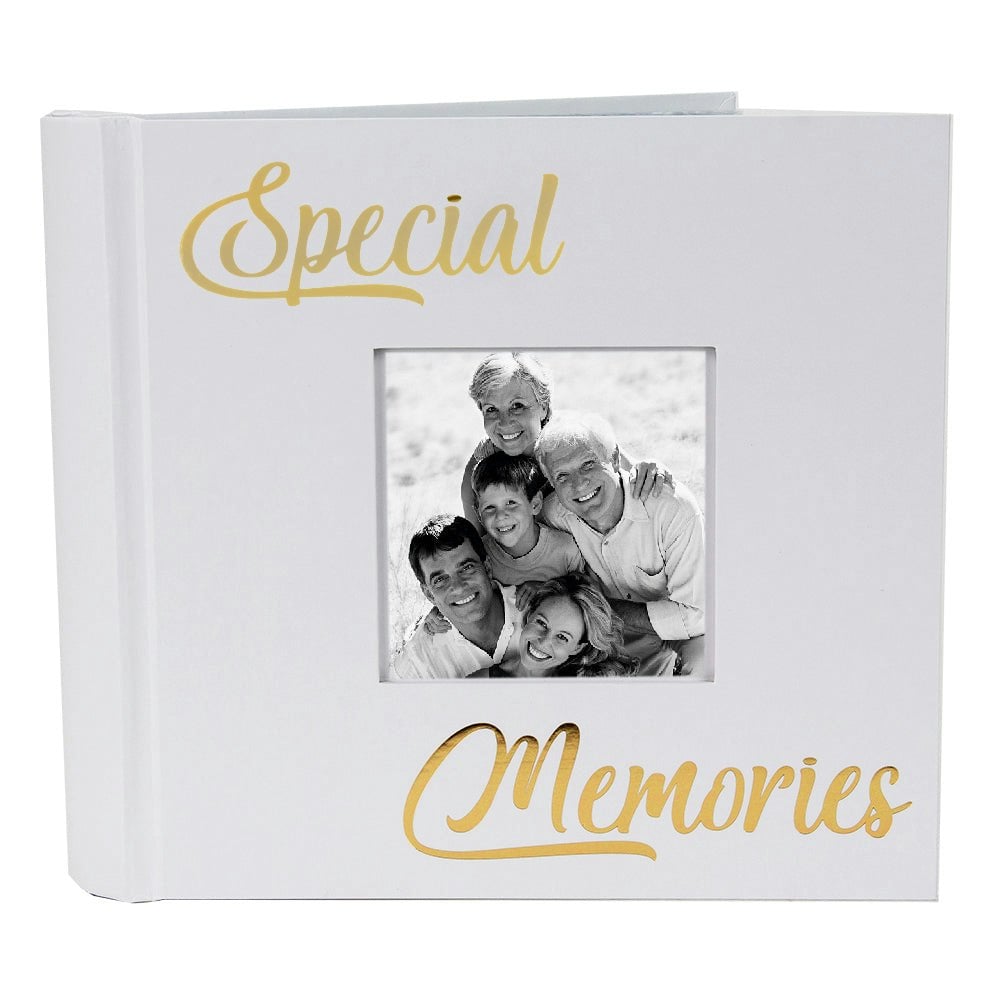 Happy Homewares Gold Modern Special Memories Photo Album With Foil Text - Holds 80 4X6 Pictures