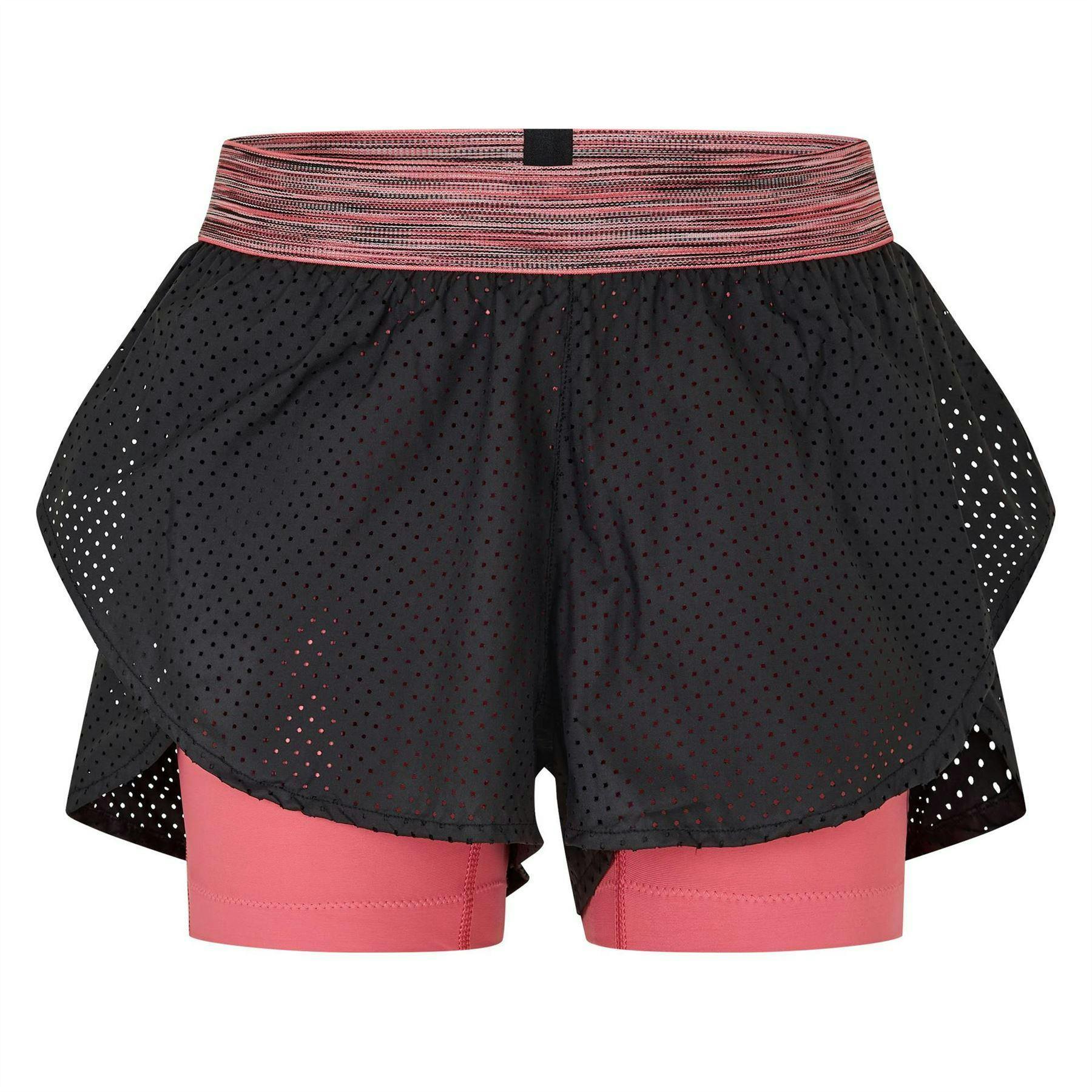 Skins Women's Black Dnamic Performance 2 Layer Running Shorts - 8 Uk S - 86% Polyester/14% Elastane