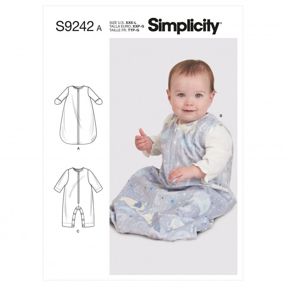 Simplicity Sewing Pattern 9242, Jumpsuits For Baby, A (Xxs-Xs-S-M-L) - Intermediate - A (Xxs-Xs-S-M-L)
