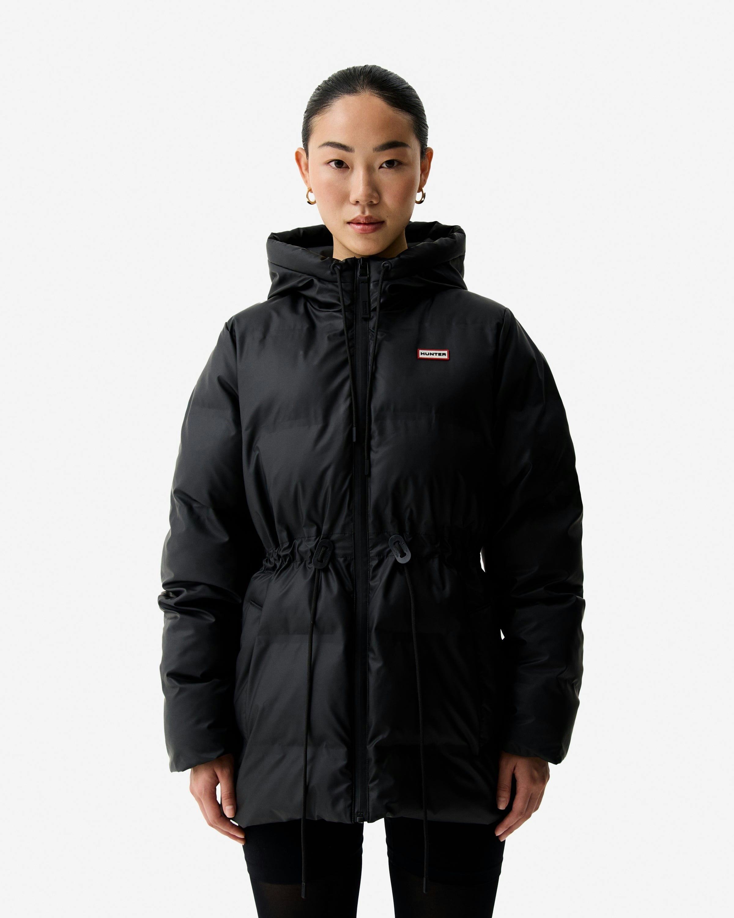 Hunter Women's Black Lemhi Pu Coated Puffer Jacket - M