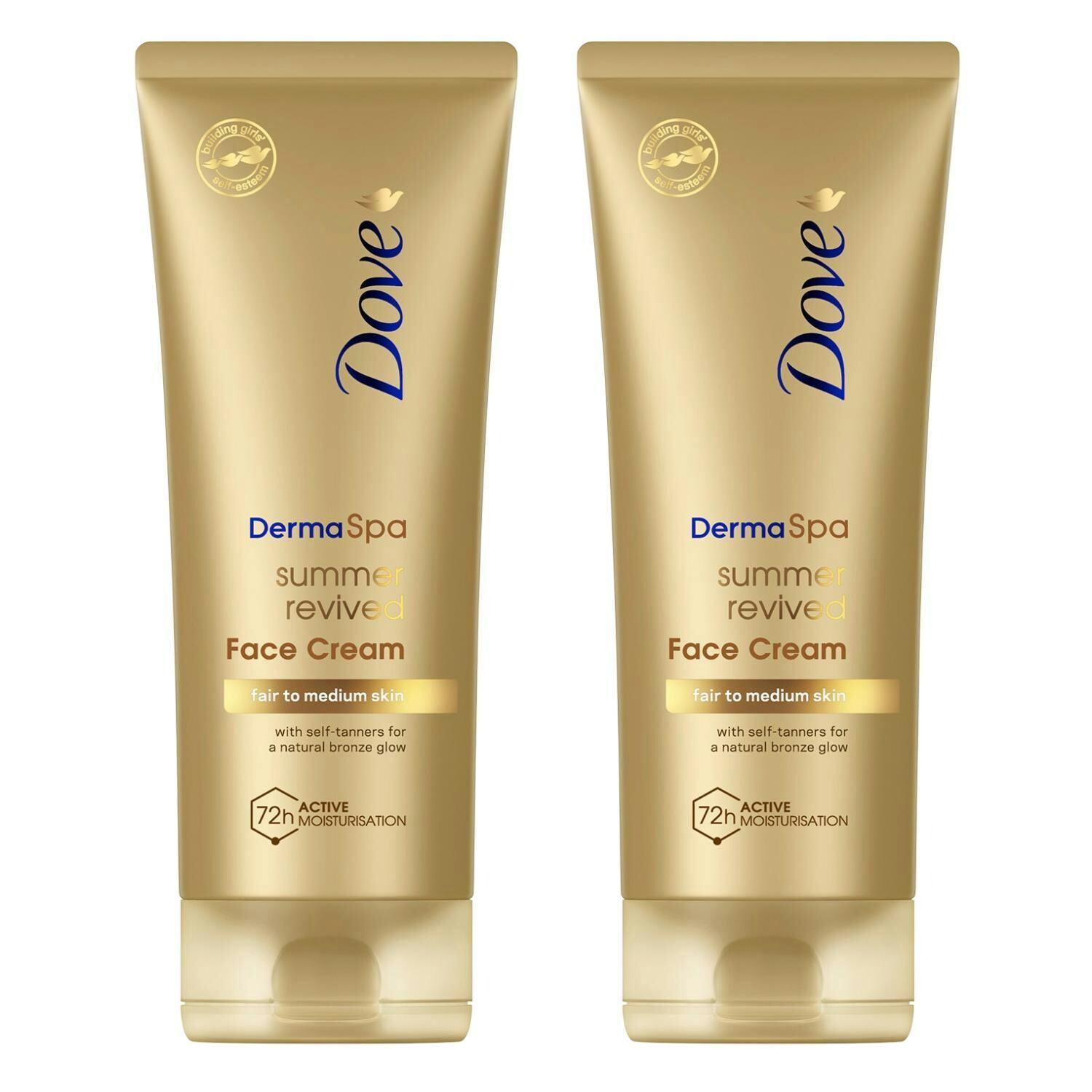 Dove Light Summer Revived Tanning Lotion 75Ml 2 Pack, To Medium Sunkissed Glow