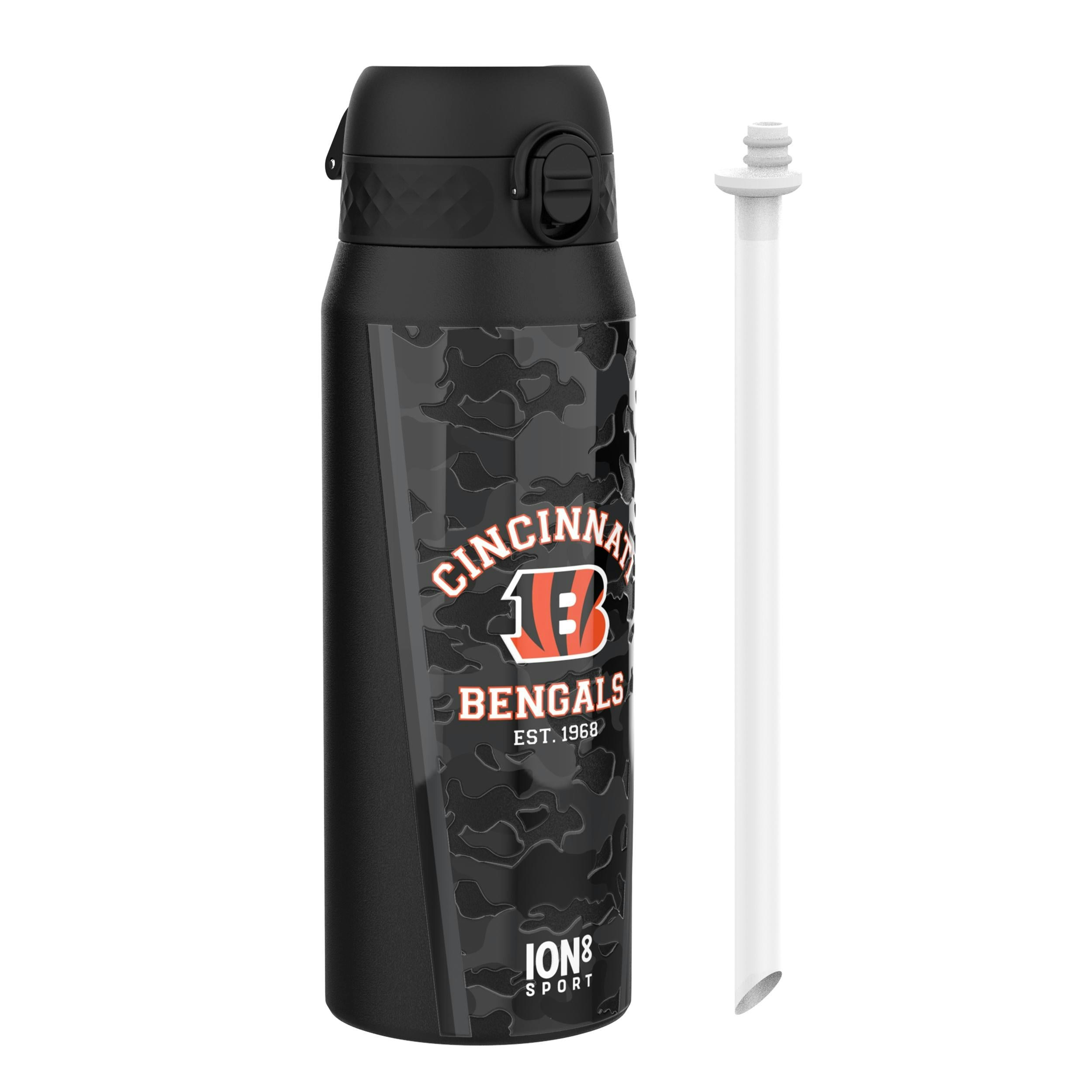 Rackhams Nfl X Ion8 Insulated Steel Water Bottle, Nfl Bengals, 750Ml (24Oz)