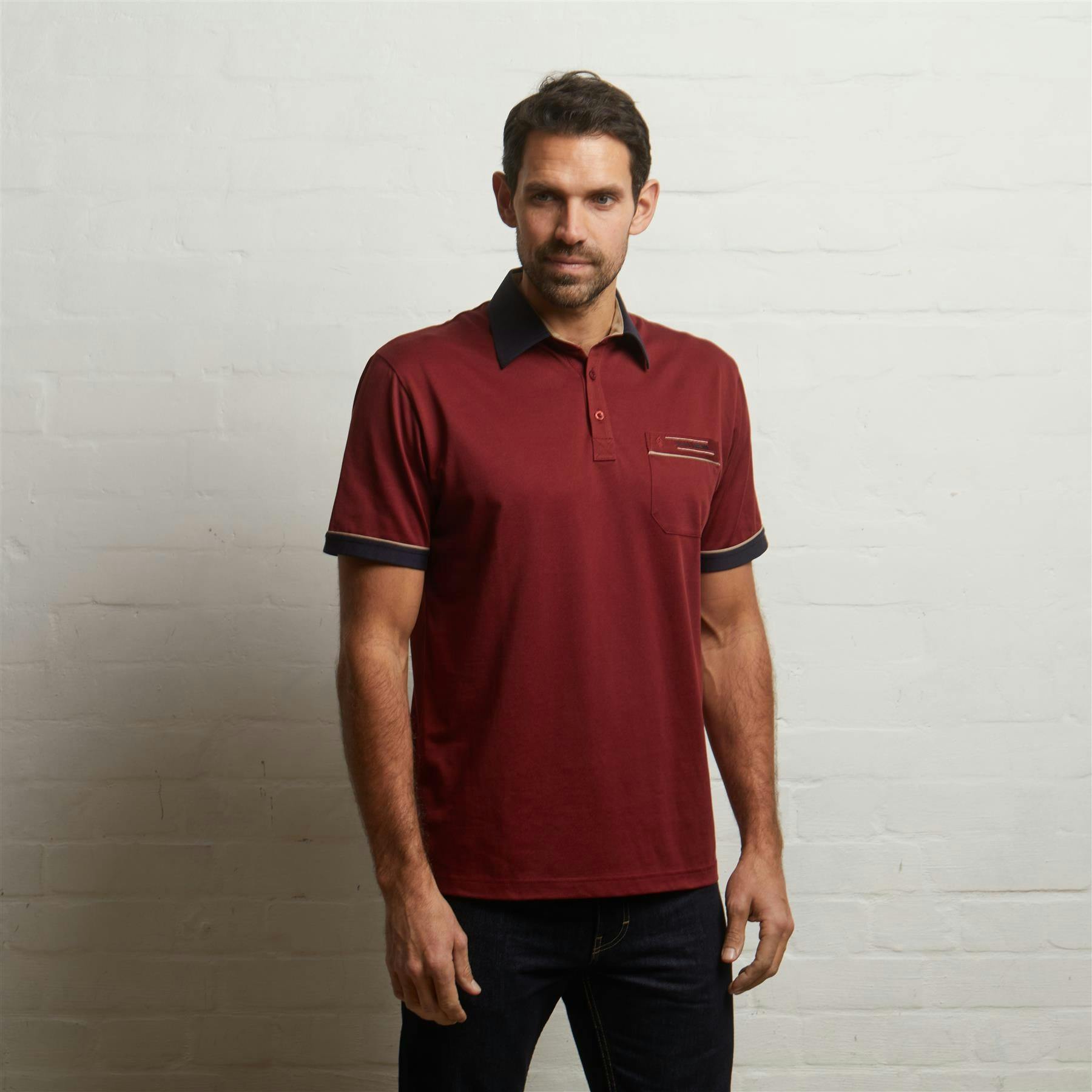 Gabicci G00x62 Short Sleeve Jersey Shirt Classic Mulberry - S