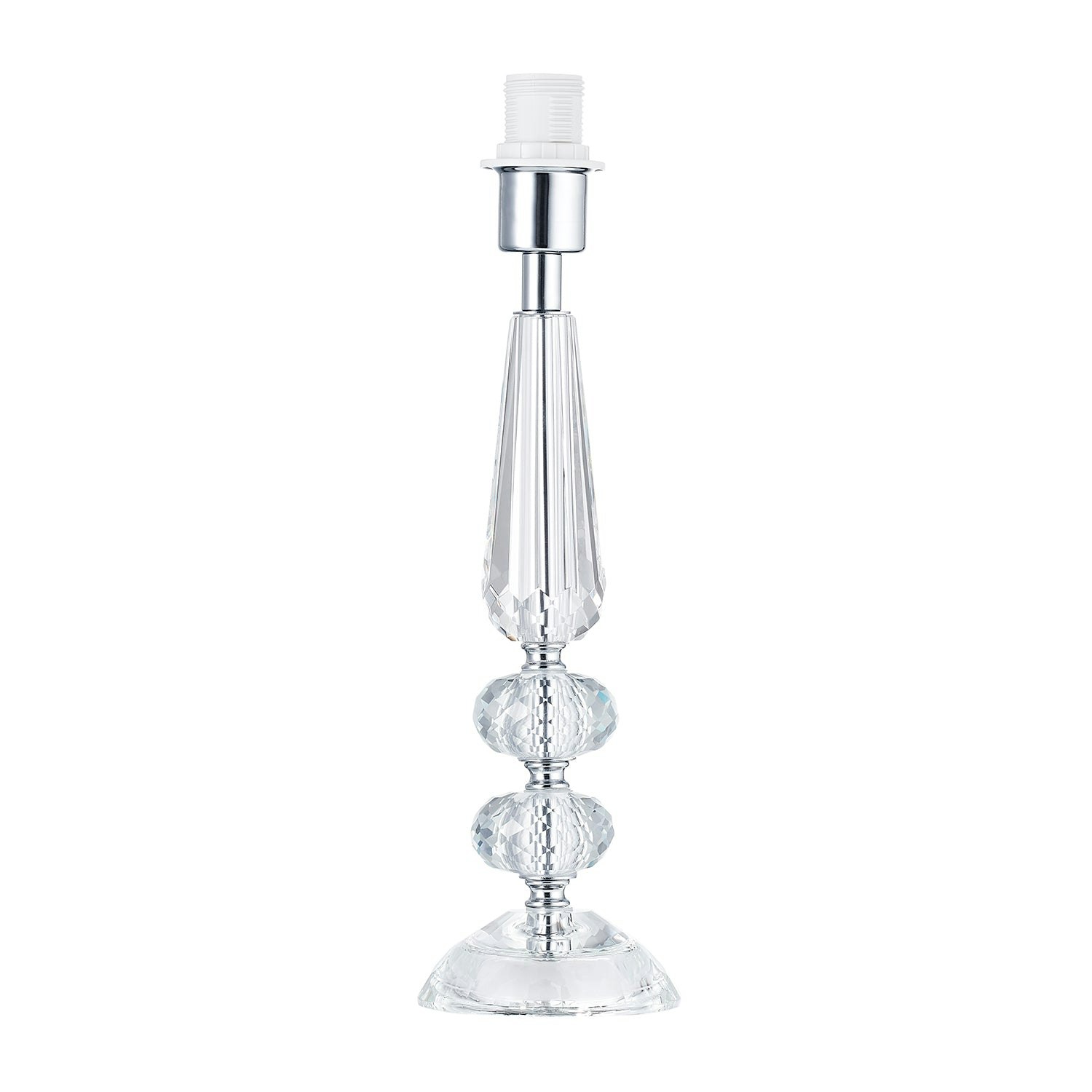 Rackhams Light/White Contemporary Transparent K9 Crystal Glass Table Lamp Base With Faceted Spheres