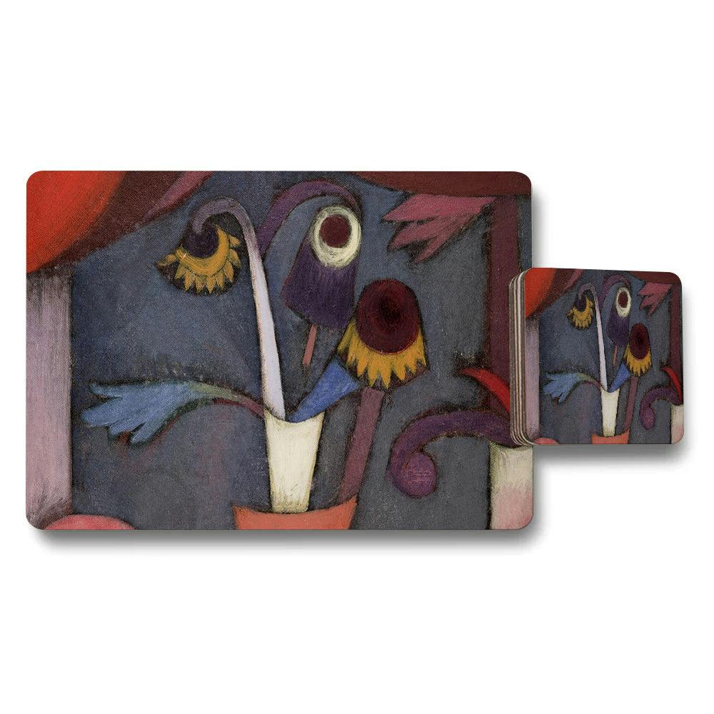 Benjamin Tate Design Abstract Art Placemats And Coaster Set Modern Dining Table Decor