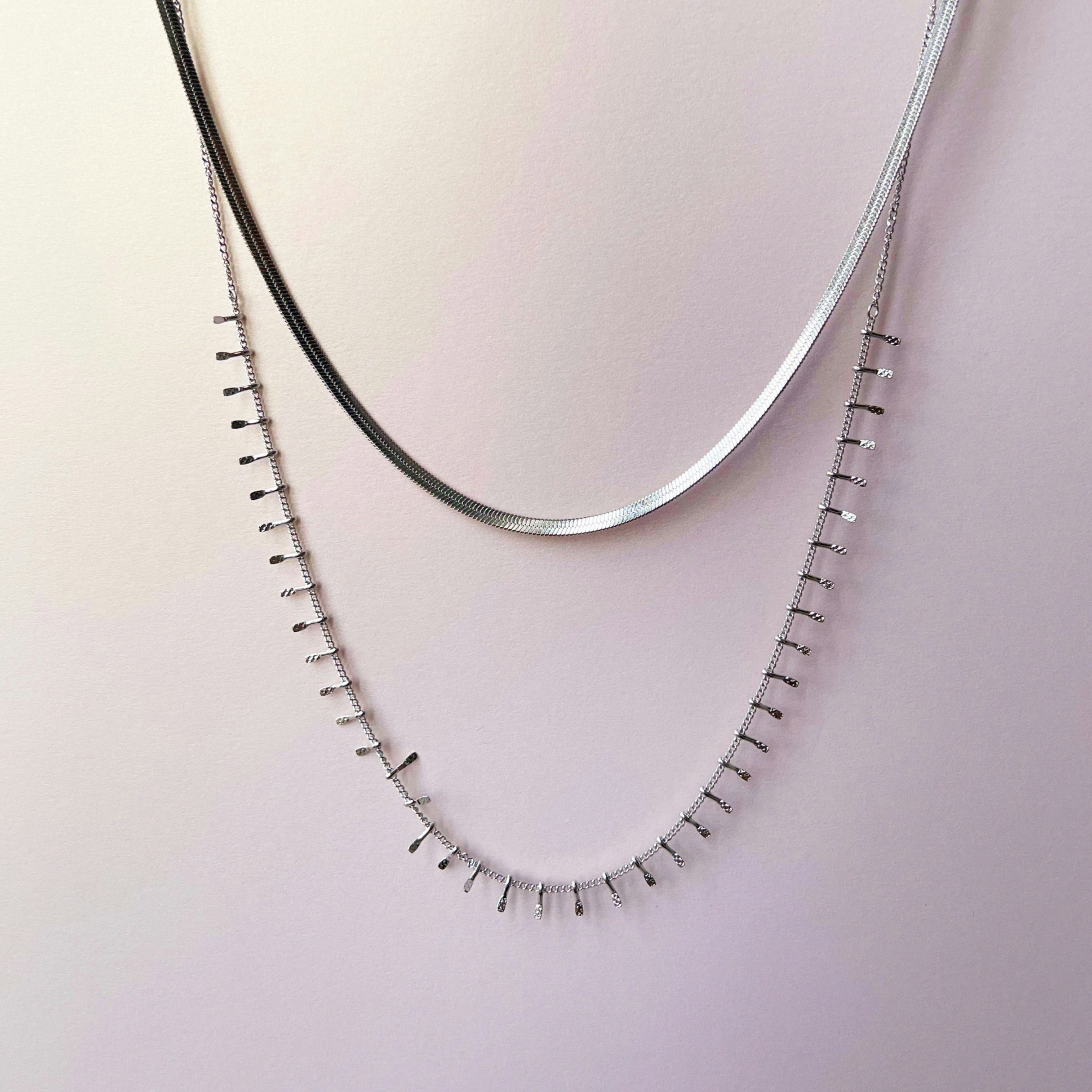 Luxe Tones Elisaria Luxe Stainless Steel Double Layered Necklace